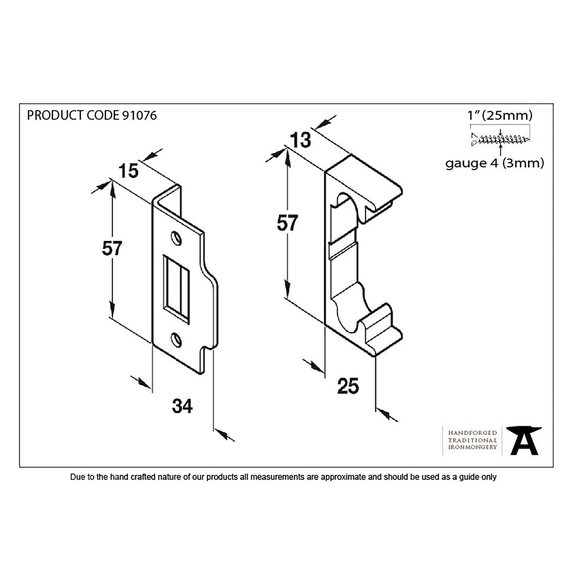 Electro Brassed ½" Rebate Kit for Tubular Mortice Latch | From The Anvil - Latches - From The Anvil - Yester Home
