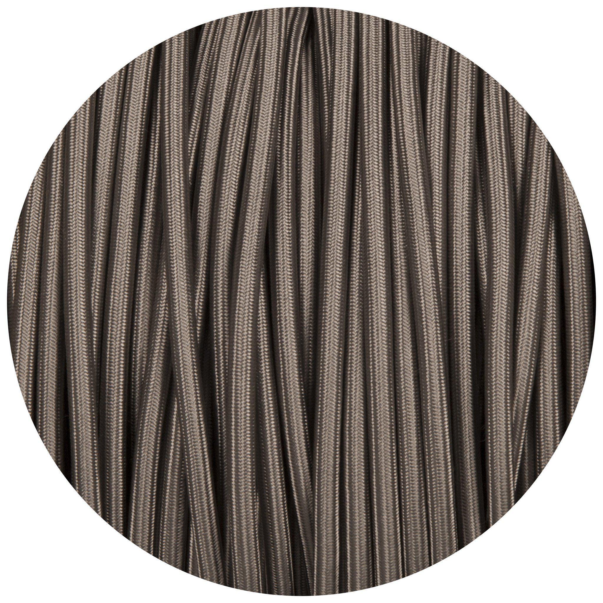 Elephant Grey Round Fabric Braided Cable-Fabric Cable-Yester Home