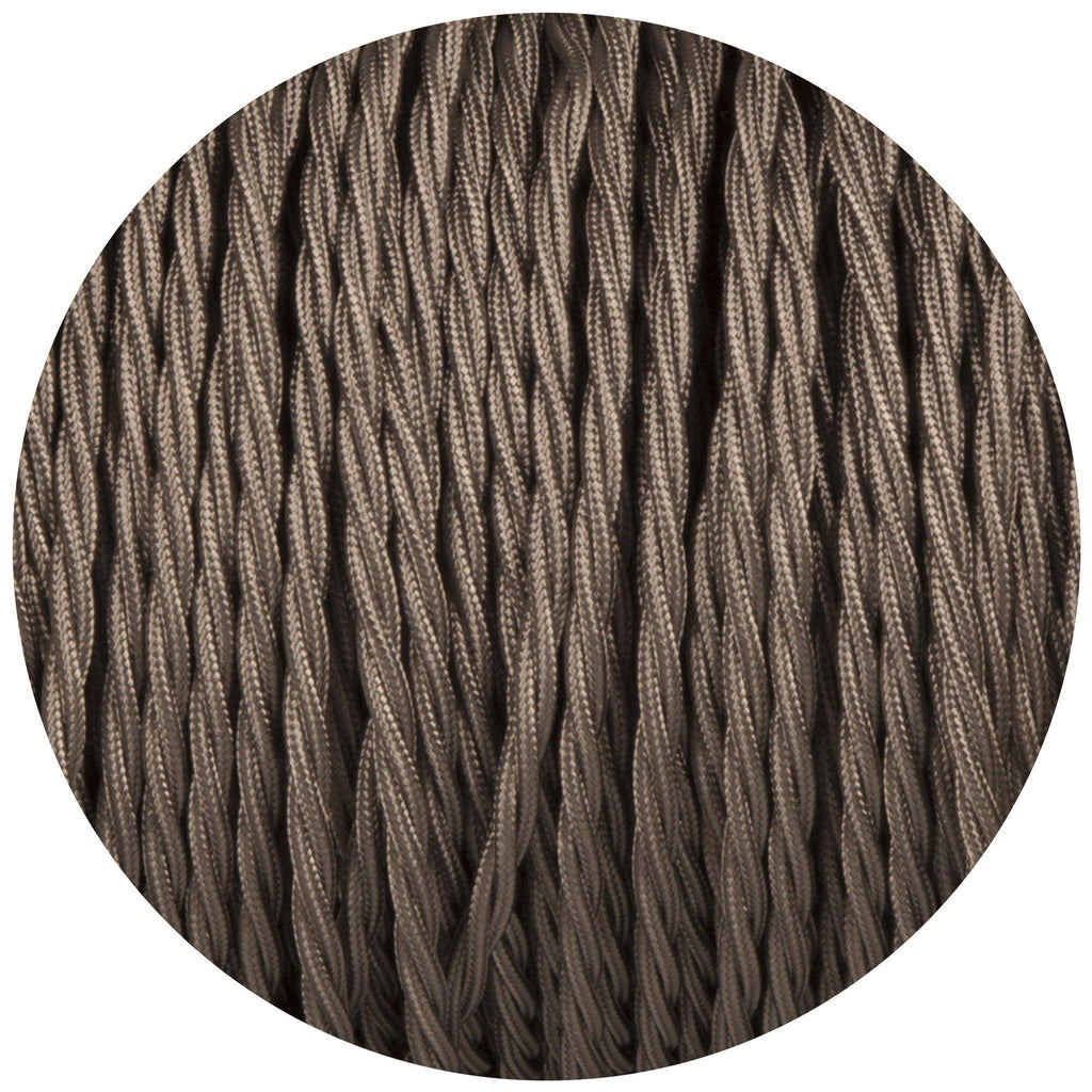 Elephant Grey Twisted Fabric Braided Cable-Fabric Cable-Yester Home