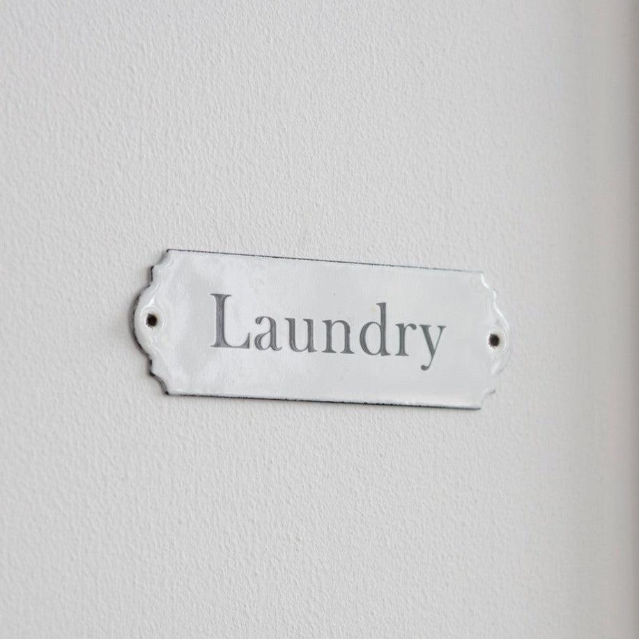 Enamel Laundry Door Sign-Room Signs-Yester Home