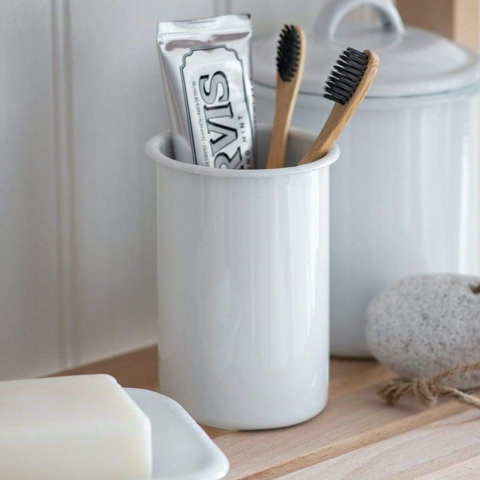 Enamel Toothbrush Holder-Bathroom Accessories-Yester Home