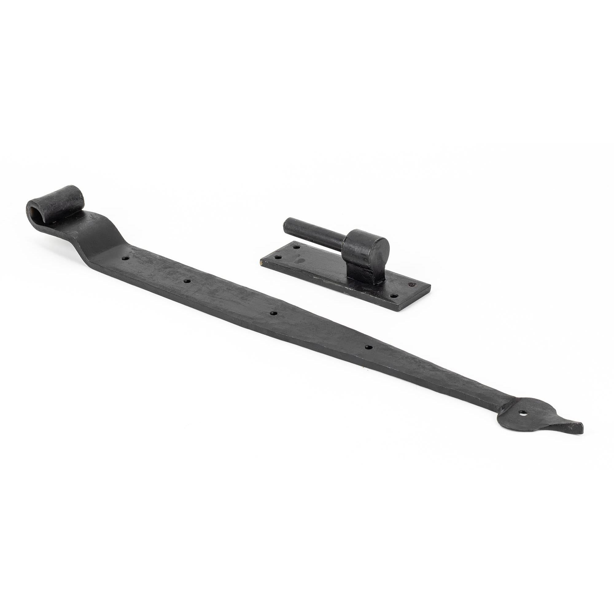 External Beeswax 24" Hook & Band Hinge - Cranked (pair) | From The Anvil - Hook & Band Hinges - From The Anvil - Yester Home