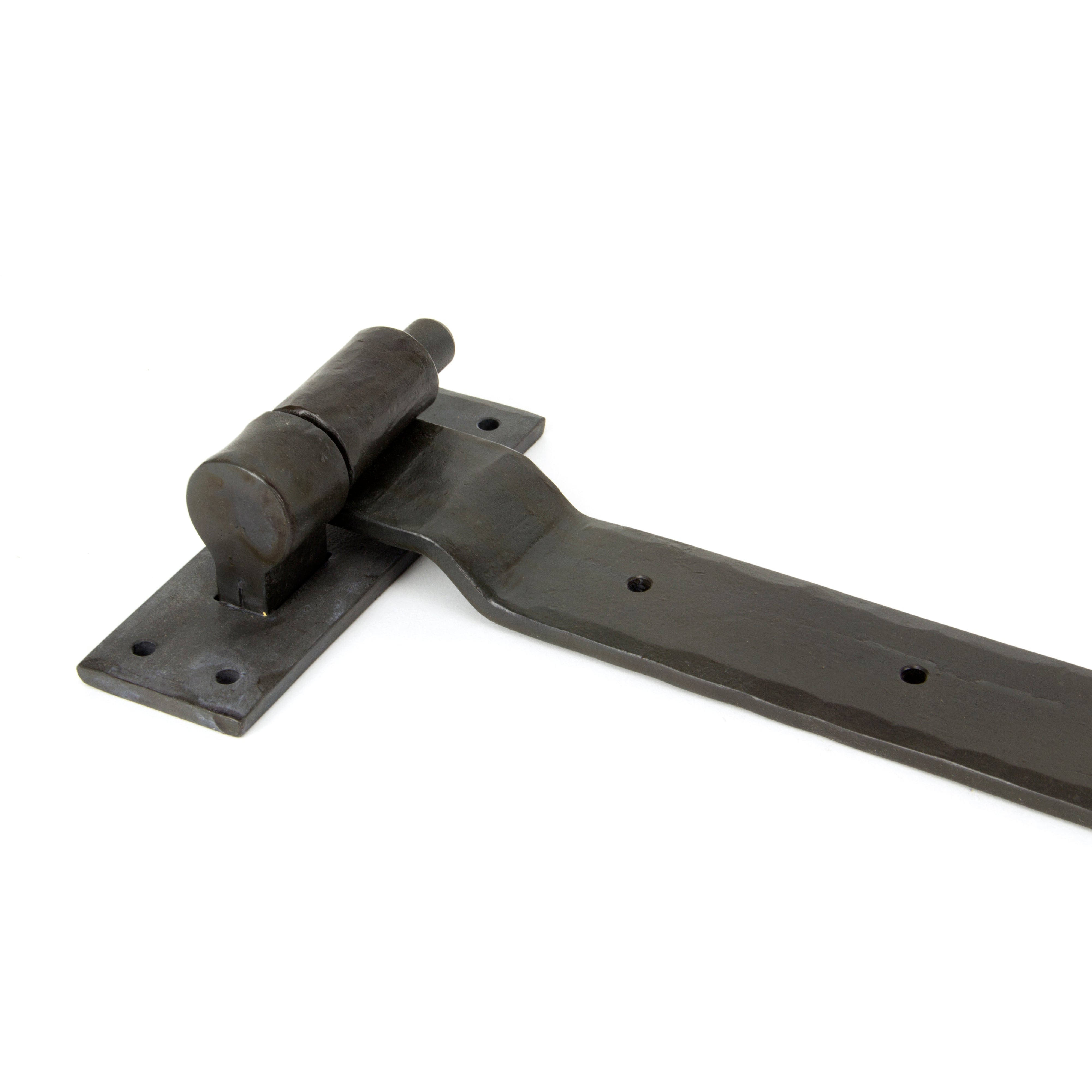 External Beeswax 24" Hook & Band Hinge - Cranked (pair) | From The Anvil-Hook & Band Hinges-Yester Home