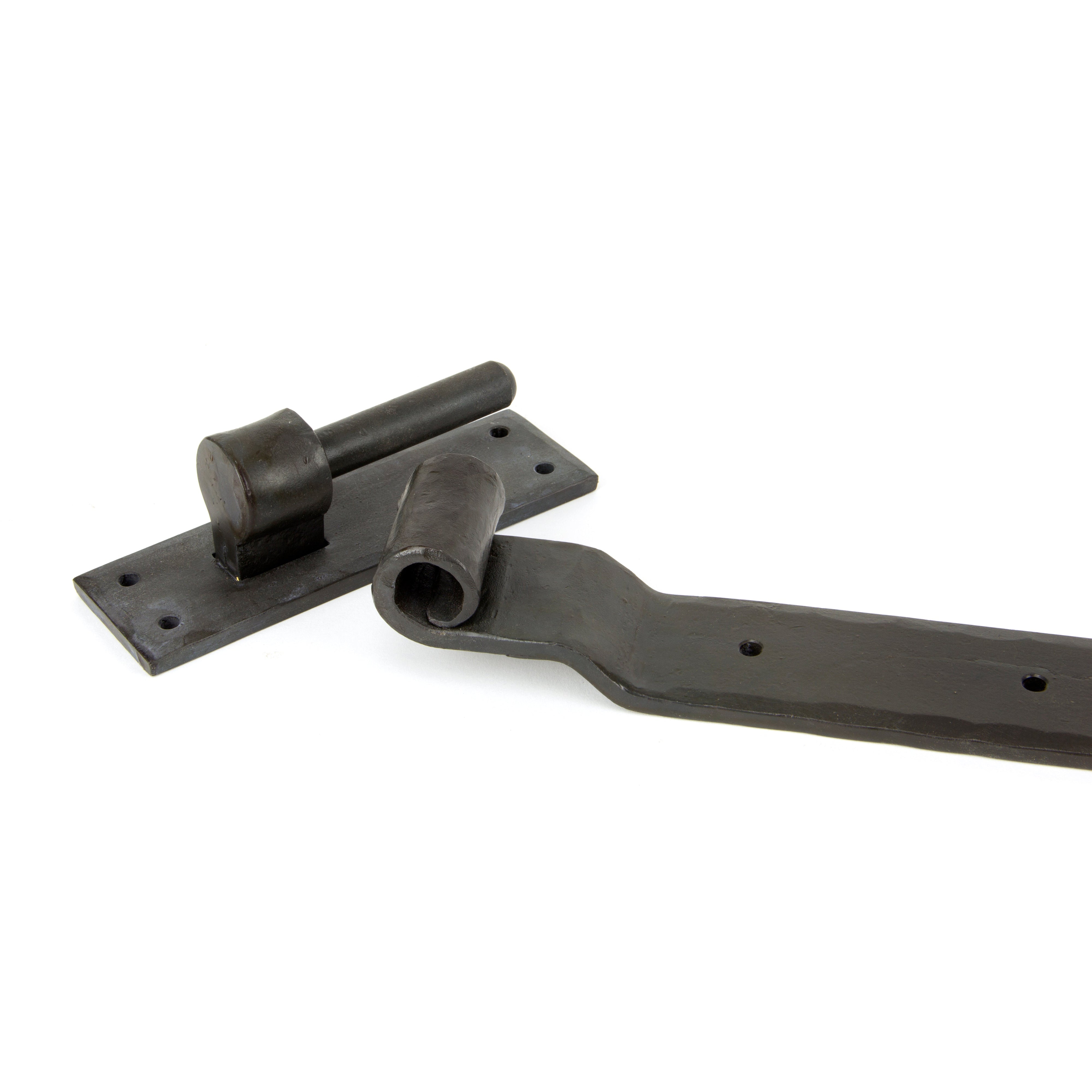 External Beeswax 24" Hook & Band Hinge - Cranked (pair) | From The Anvil-Hook & Band Hinges-Yester Home