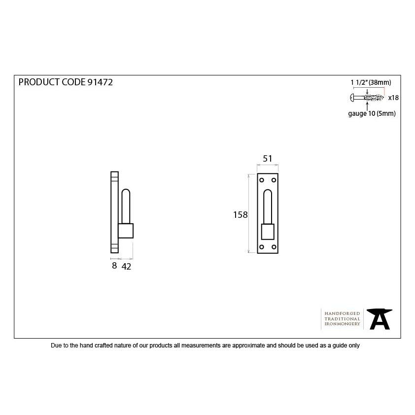 External Beeswax Frame Hook For 91471 (pair) | From The Anvil-T Hinge Accessories-Yester Home