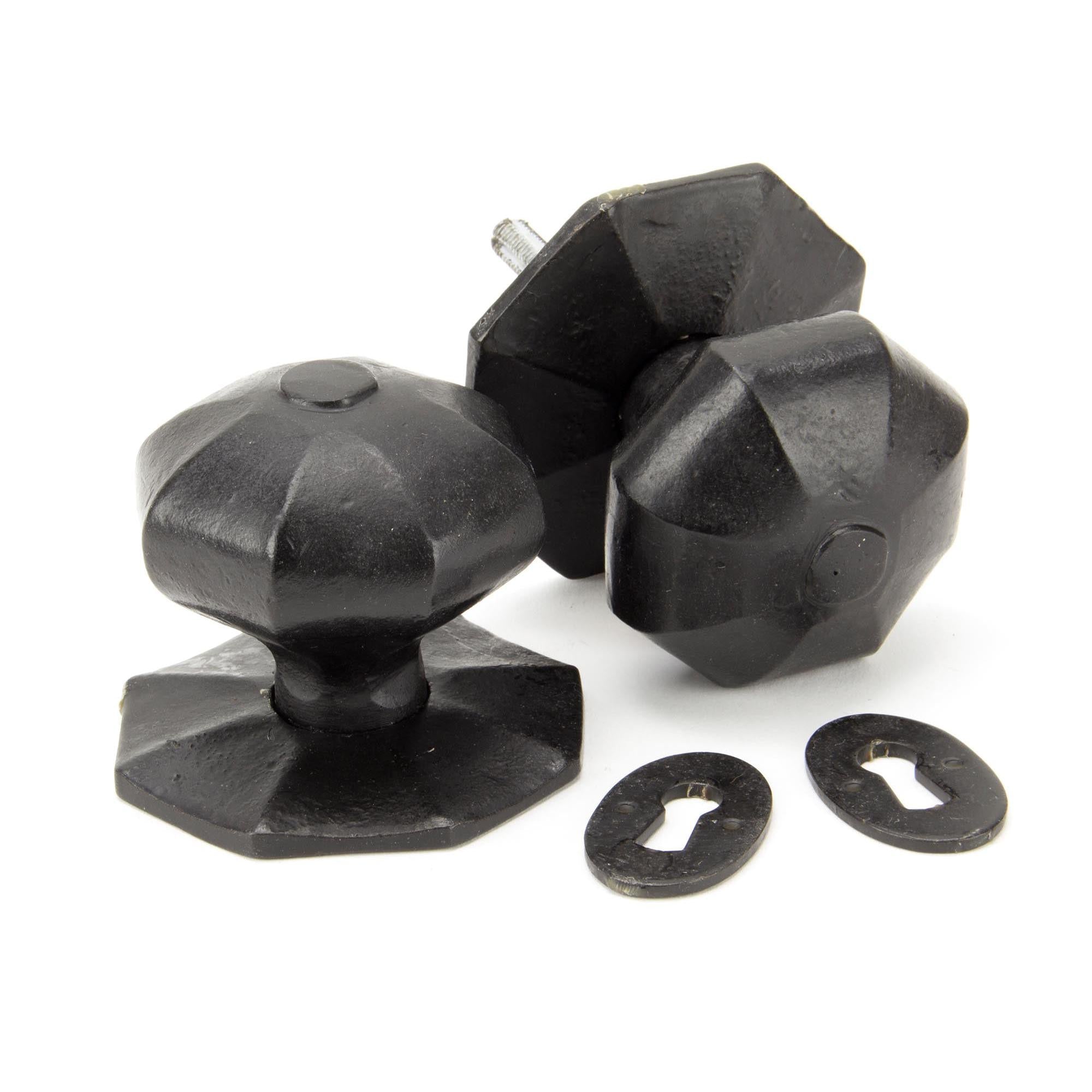 External Beeswax Large Octagonal Mortice/Rim Knob Set | From The Anvil - Mortice Knobs - From The Anvil - Yester Home