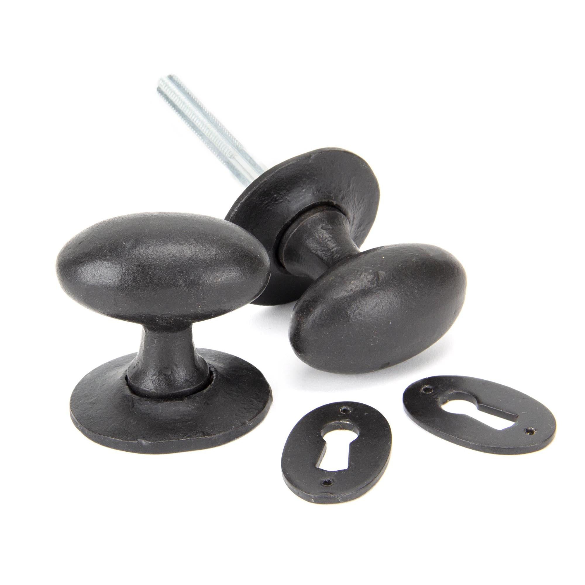 External Beeswax Oval Mortice/Rim Knob Set | From The Anvil - Mortice Knobs - From The Anvil - Yester Home