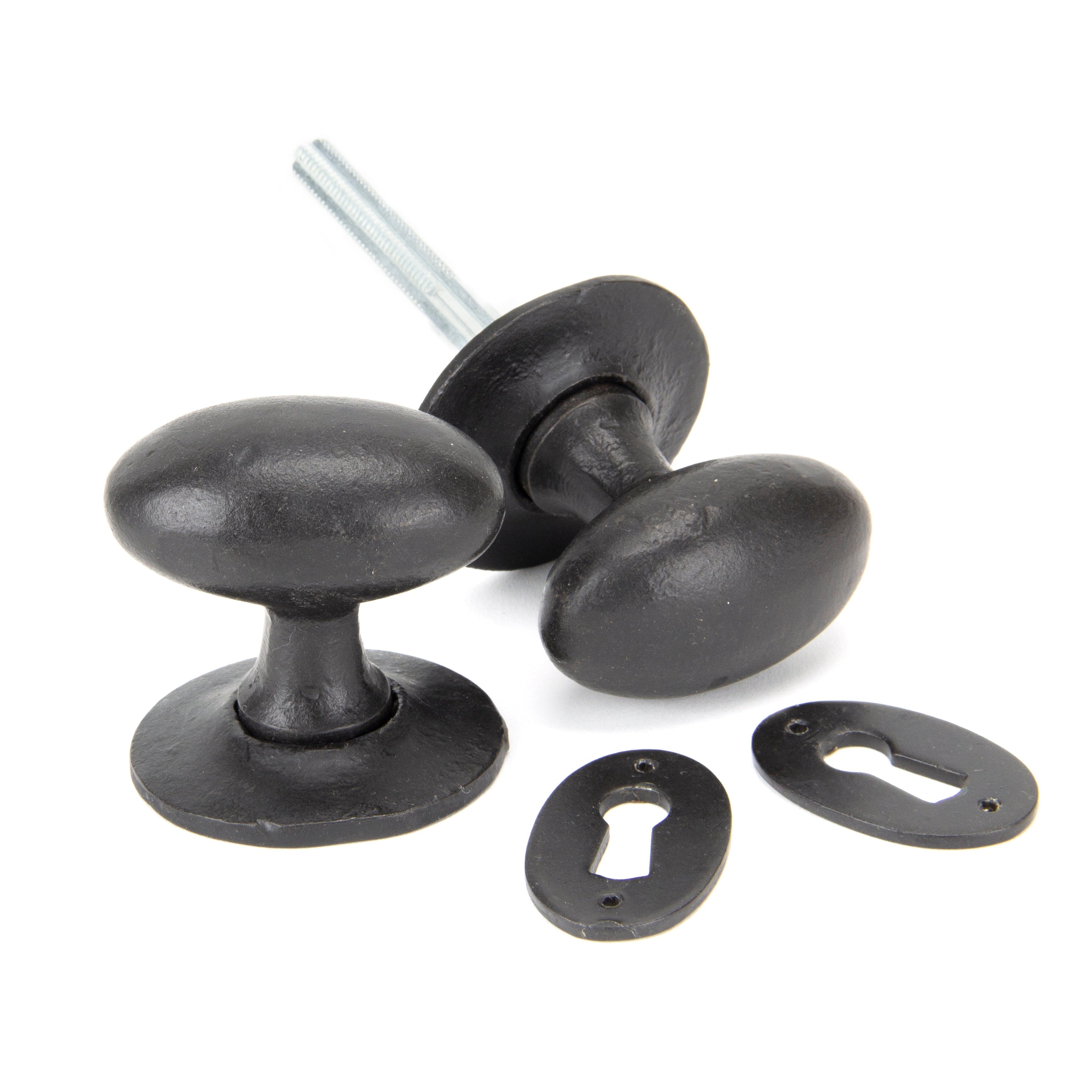 External Beeswax Oval Mortice/Rim Knob Set | From The Anvil-Mortice Knobs-Yester Home
