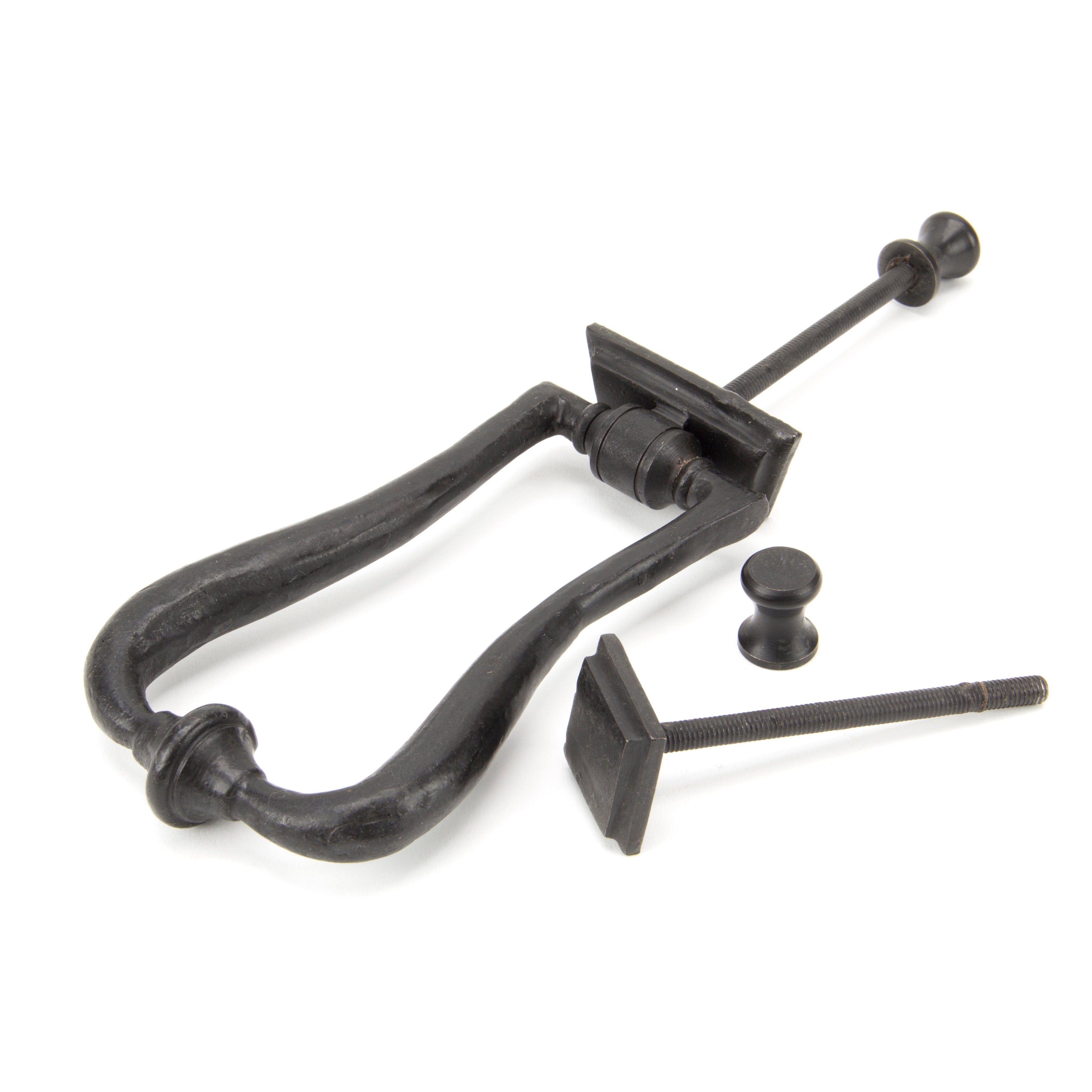 External Beeswax Slimline Art Deco Door Knocker | From The Anvil-Bolt-Through Door Knockers-Yester Home