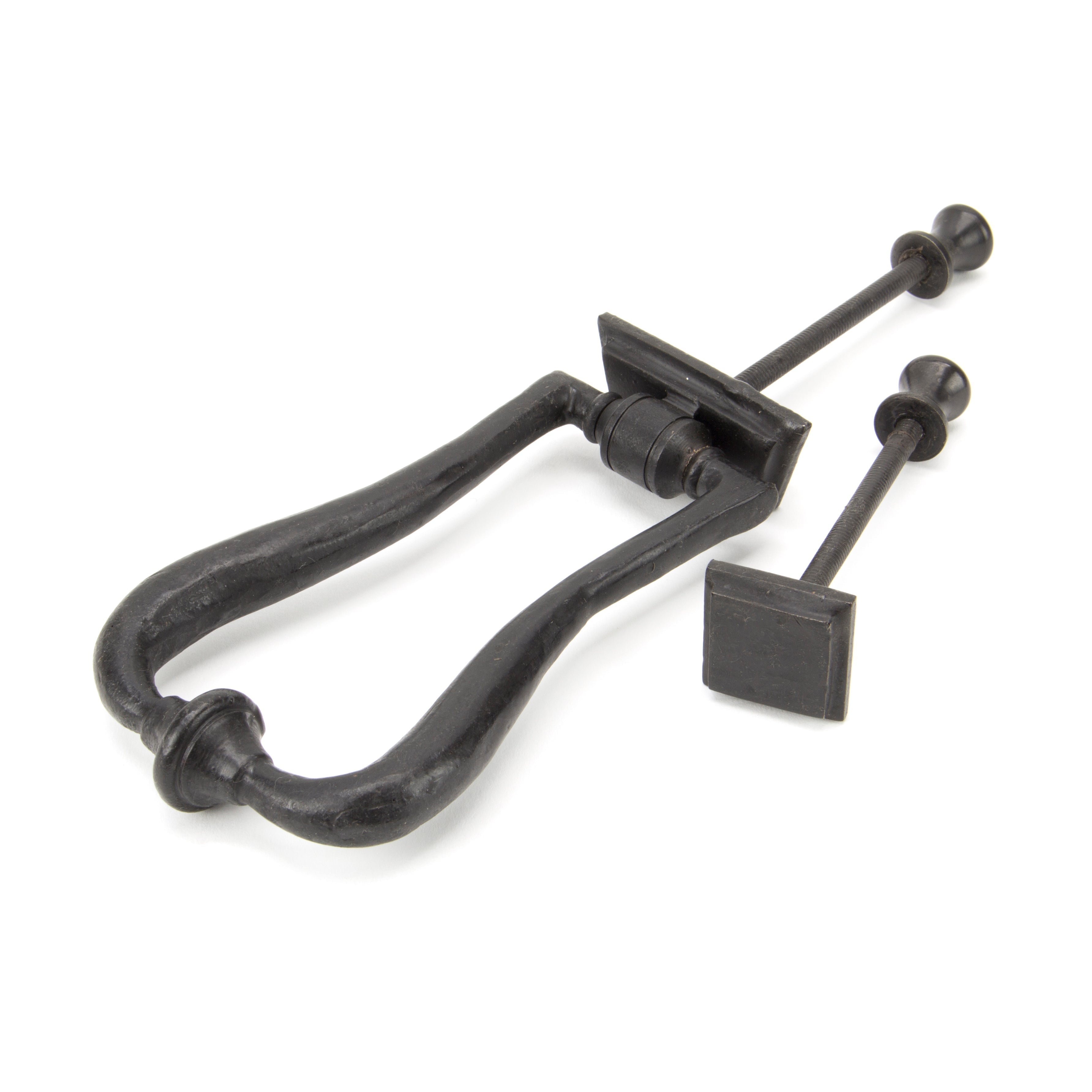 External Beeswax Slimline Art Deco Door Knocker | From The Anvil-Bolt-Through Door Knockers-Yester Home