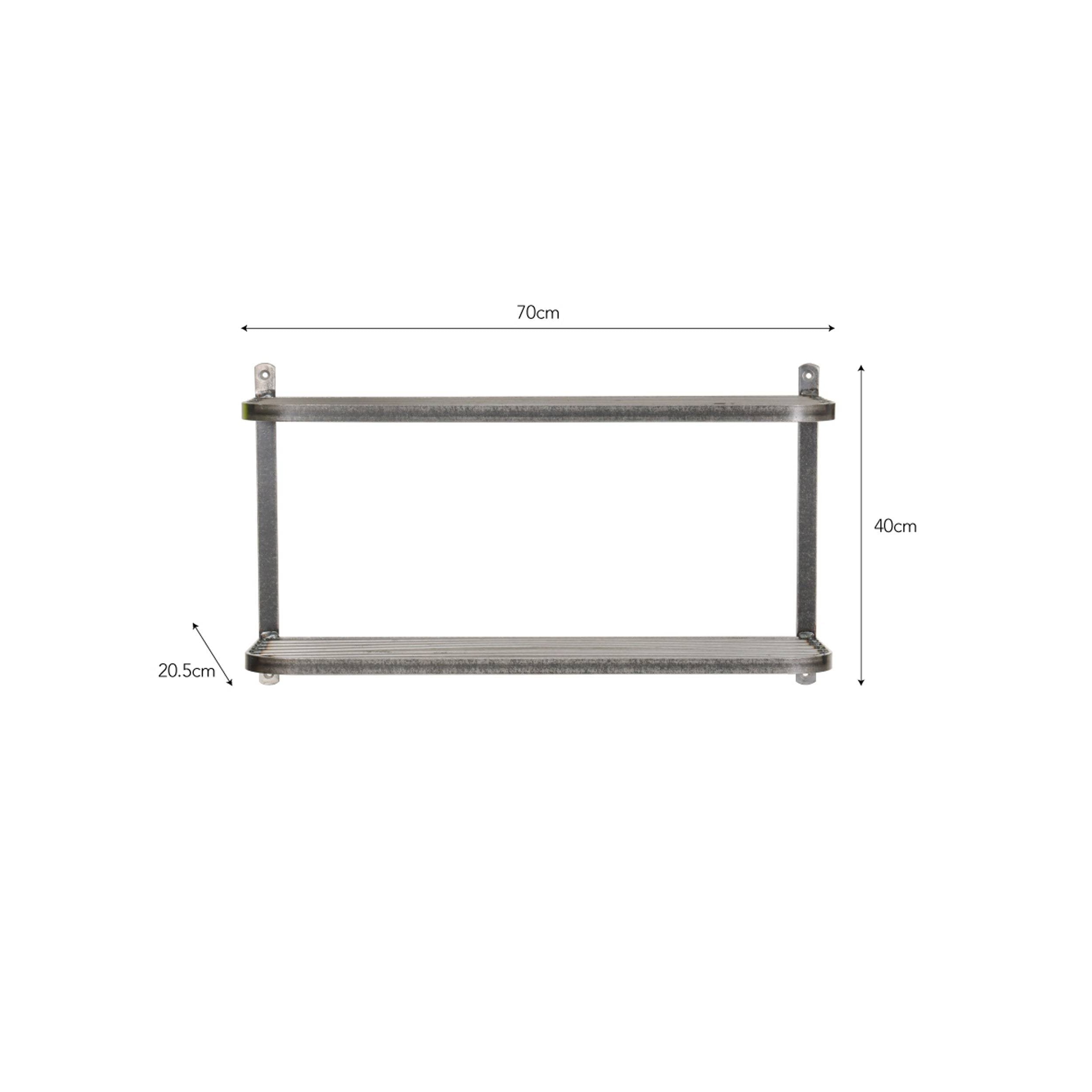 Farringdon Steel Double Wall Shelf-Racks & Shelves-Yester Home