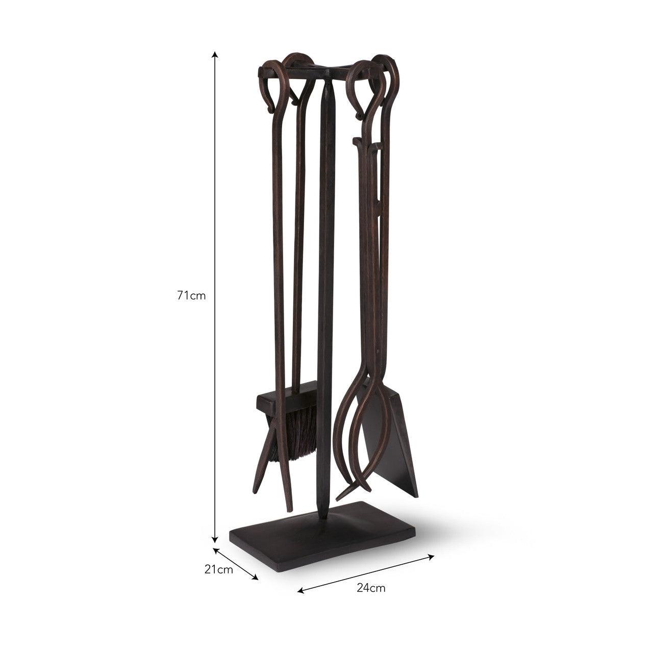 Fireside Set of 4 Tools - Wrought Iron-Fire Companion Set-Yester Home