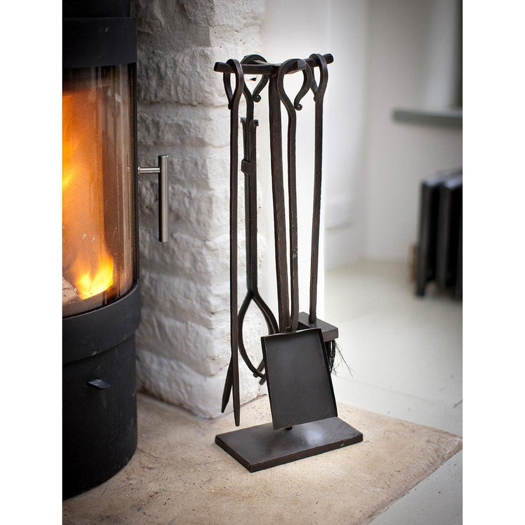 Fireside Set of 4 Tools - Wrought Iron-Fire Companion Set-Yester Home