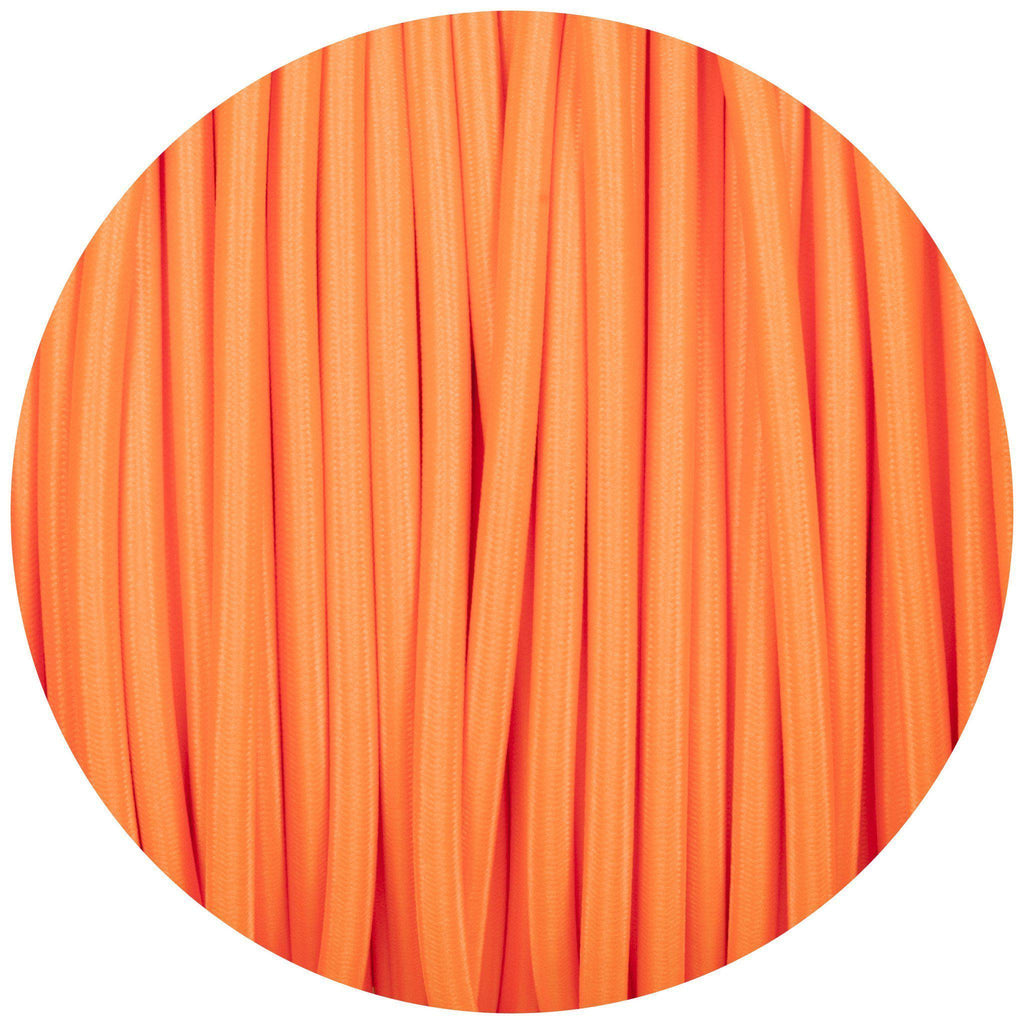Flouro Orange Round Fabric Braided Cable-Fabric Cable-Yester Home