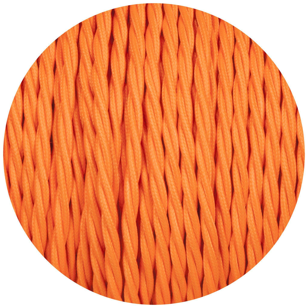 Flouro Orange Twisted Fabric Braided Cable-Fabric Cable-Yester Home