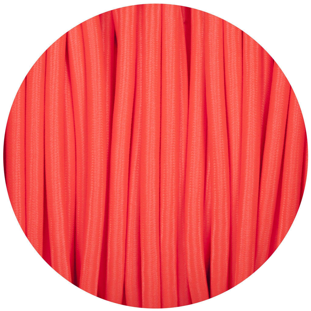 Flouro Pink Round Fabric Braided Cable-Fabric Cable-Yester Home