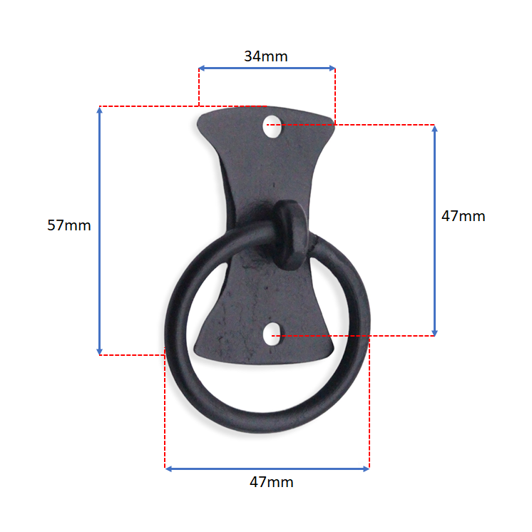 Flutur Ring Drop Pull Matt Black-Ring Drop Pulls-Yester Home