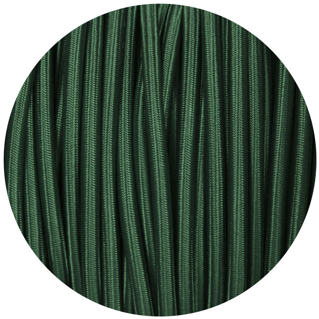 Forest Green Round Fabric Braided Cable-Fabric Cable-Yester Home