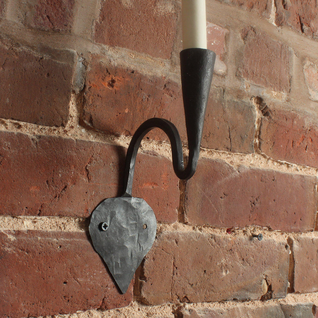 Forged Iron Wall Candle Holder-Candle Holders-Yester Home