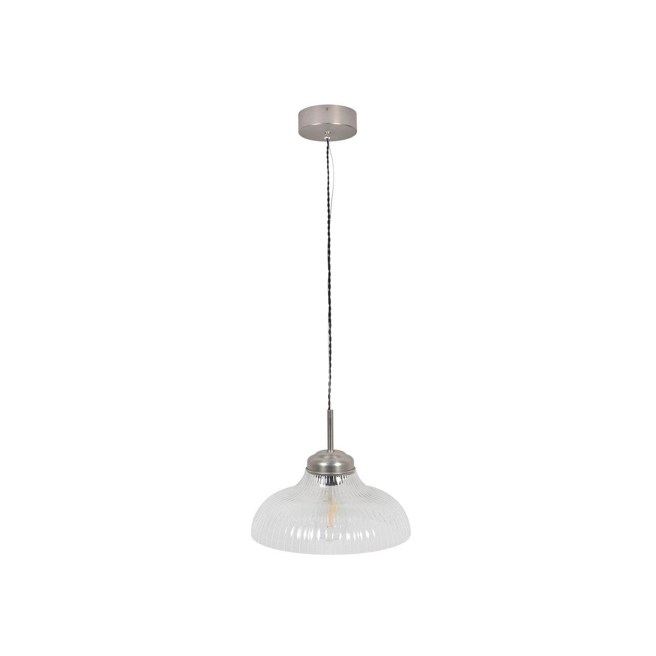 Fovant Fluted Glass Pendant Light | Satin Nickel - Pendant & Ceiling Lights - Garden Trading - Yester Home