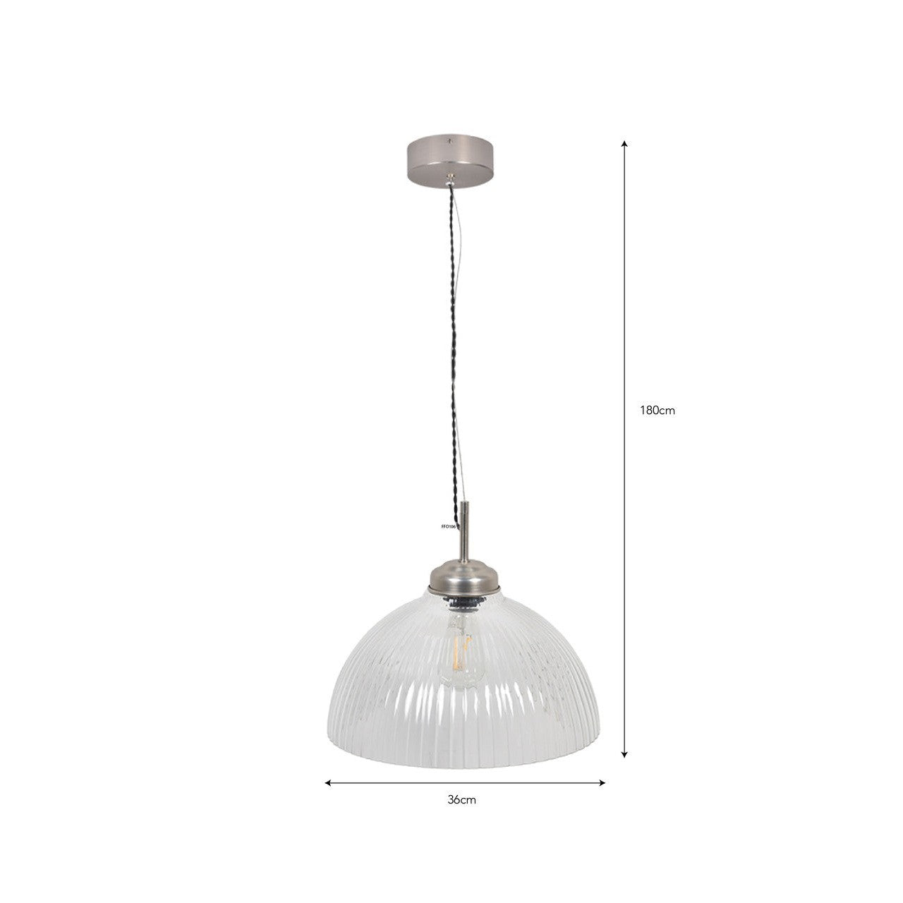 Fovant Glass Pendant Light | Large | Satin Nickel - Pendant & Ceiling Lights - Garden Trading - Yester Home