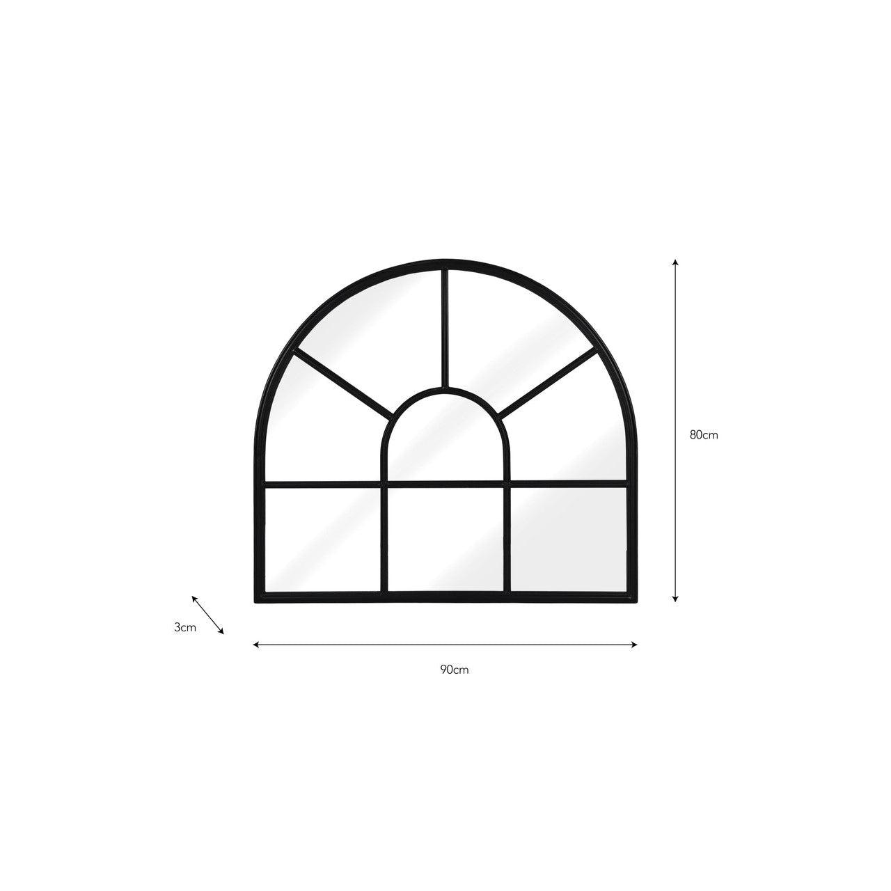 Fulbrook Arched Wall Mirror, 80x90cm - Steel-Mirrors-Yester Home