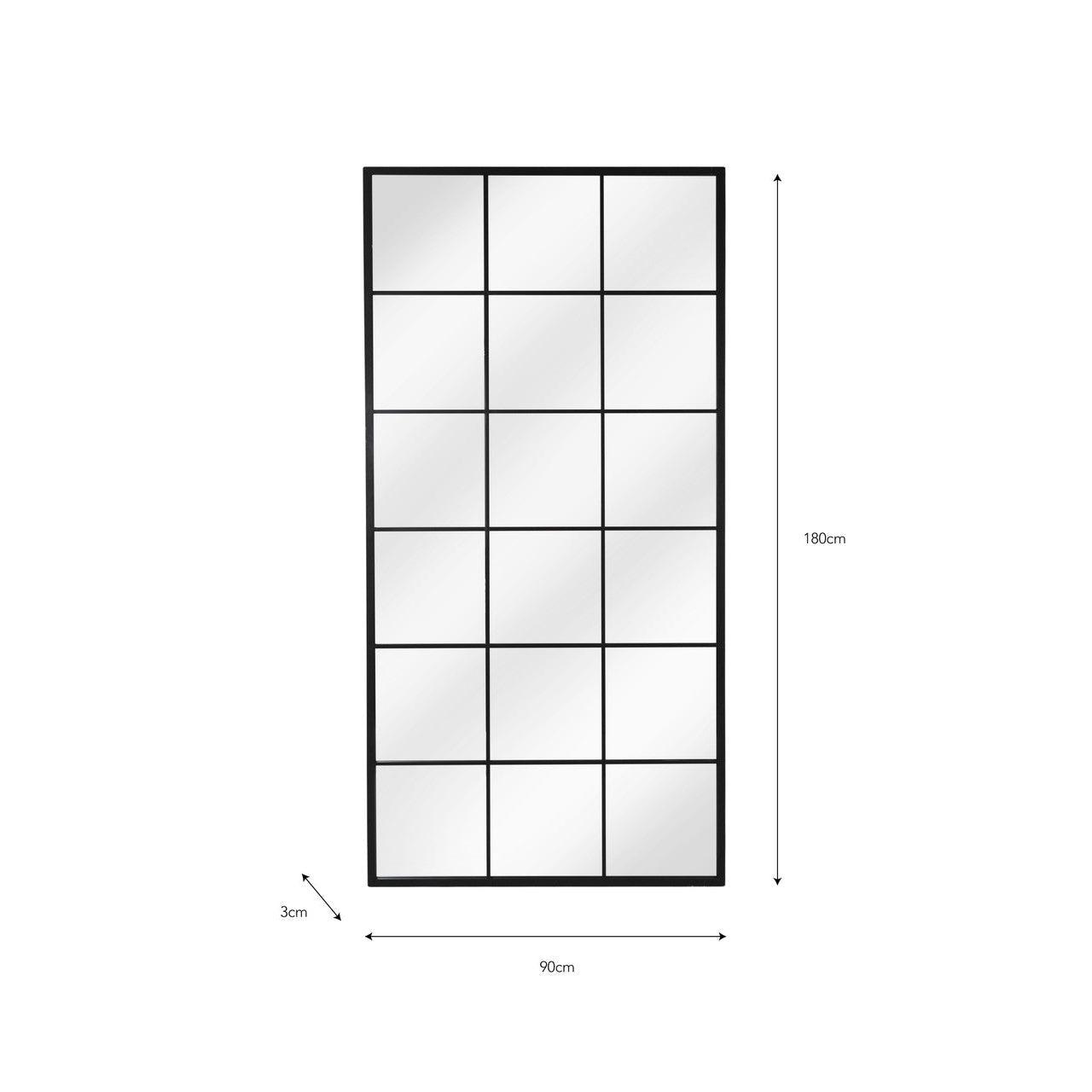 Fulbrook Leaning Mirror, 180x90cm - Steel-Mirrors-Yester Home