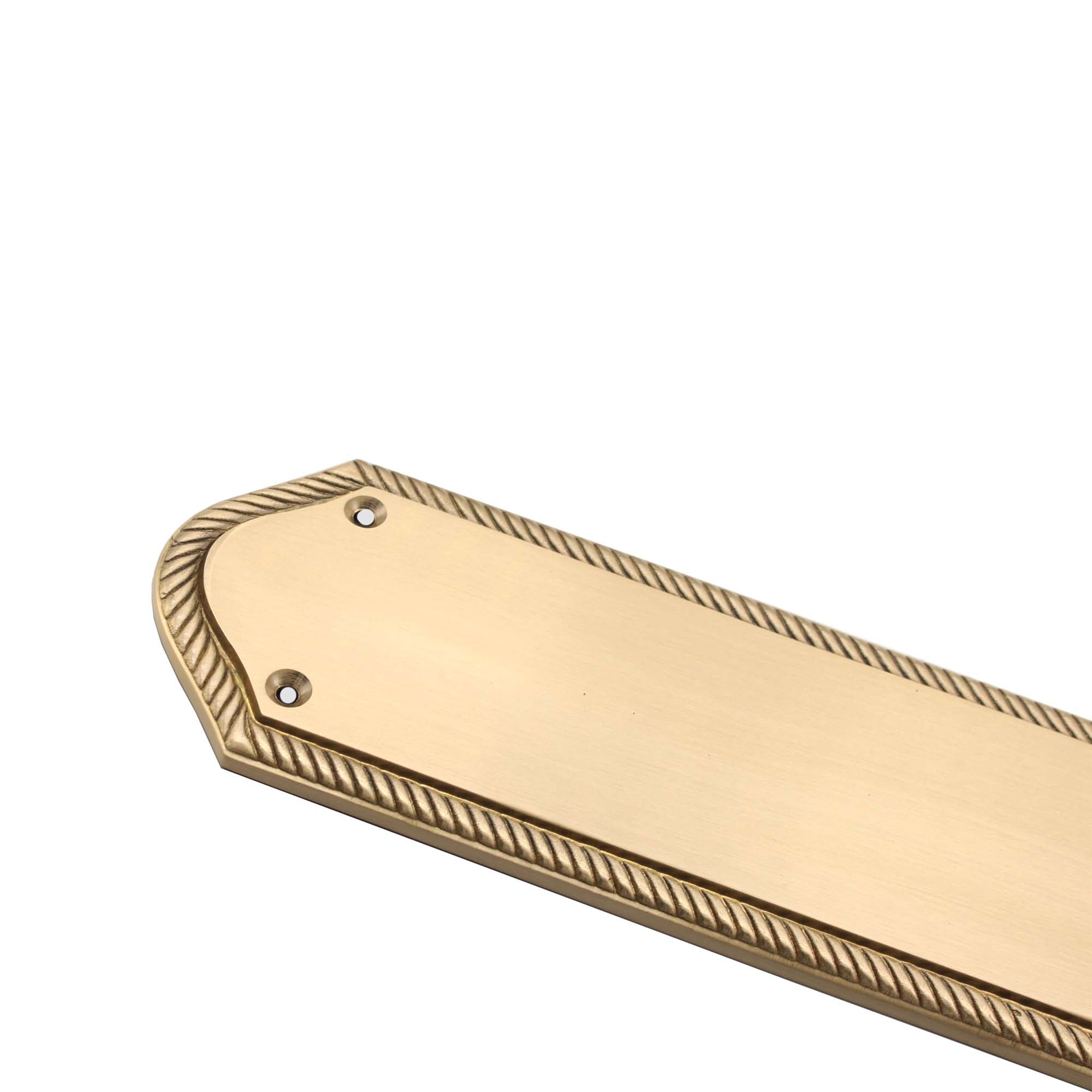 Georgian Half Round Finger Plate 295mm Satin Brass-Finger Plates & Letter Plates-Yester Home