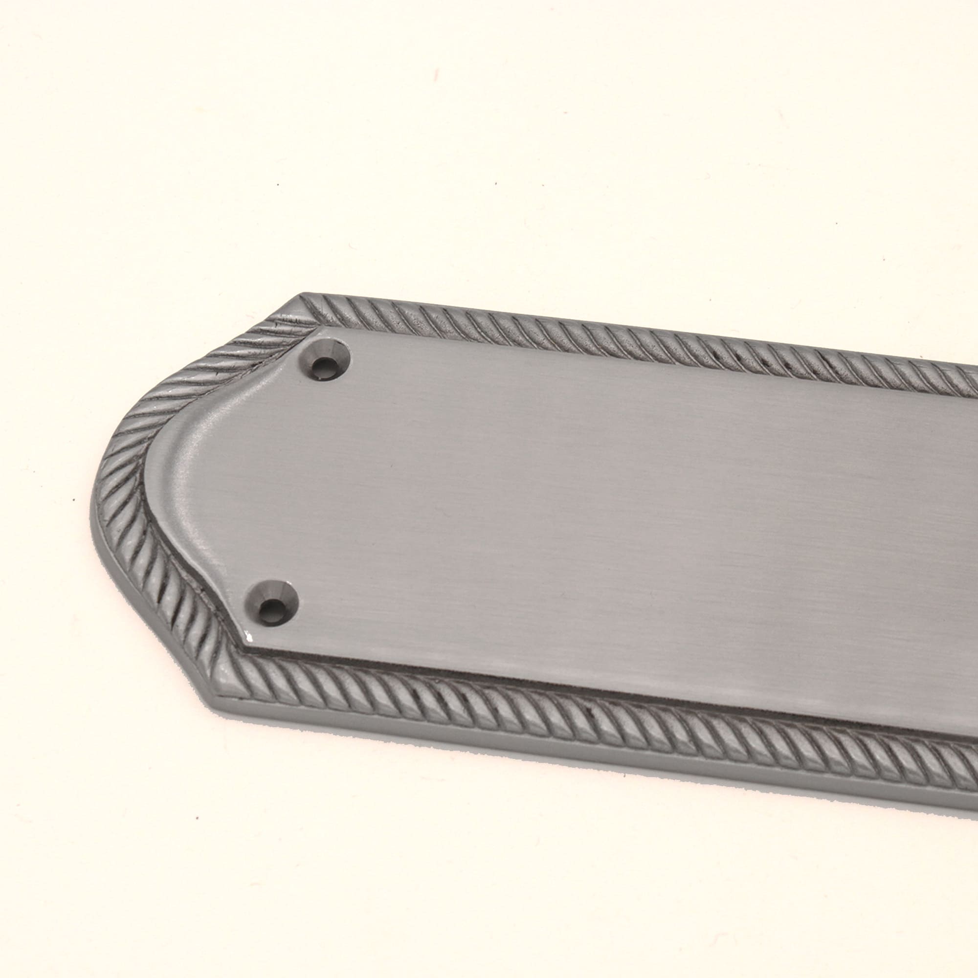 Georgian Half Round Finger Plate 295mm Satin Chrome-Finger Plates & Letter Plates-Yester Home