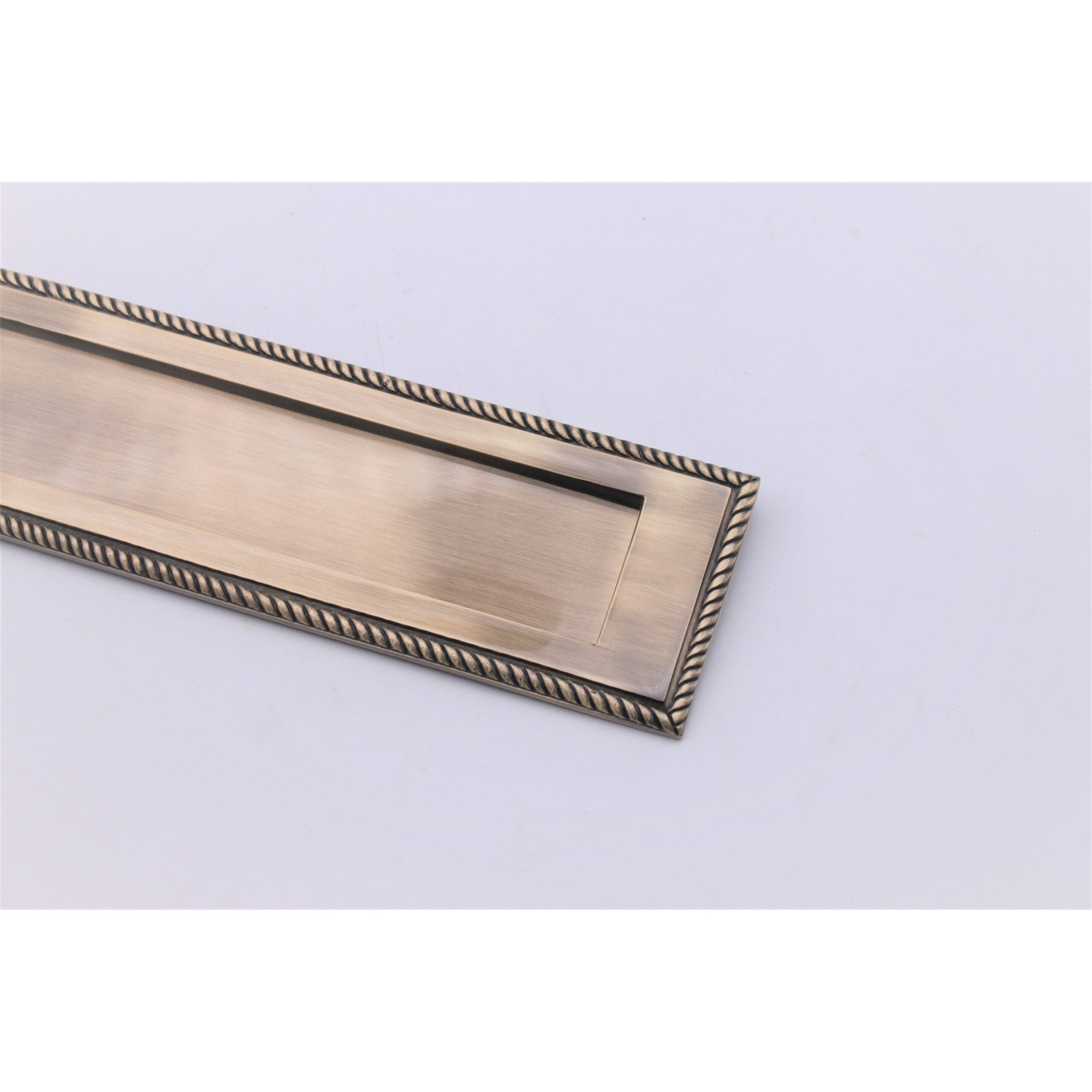 Georgian Letter Plate 250mm Antique Brass-Finger Plates & Letter Plates-Yester Home