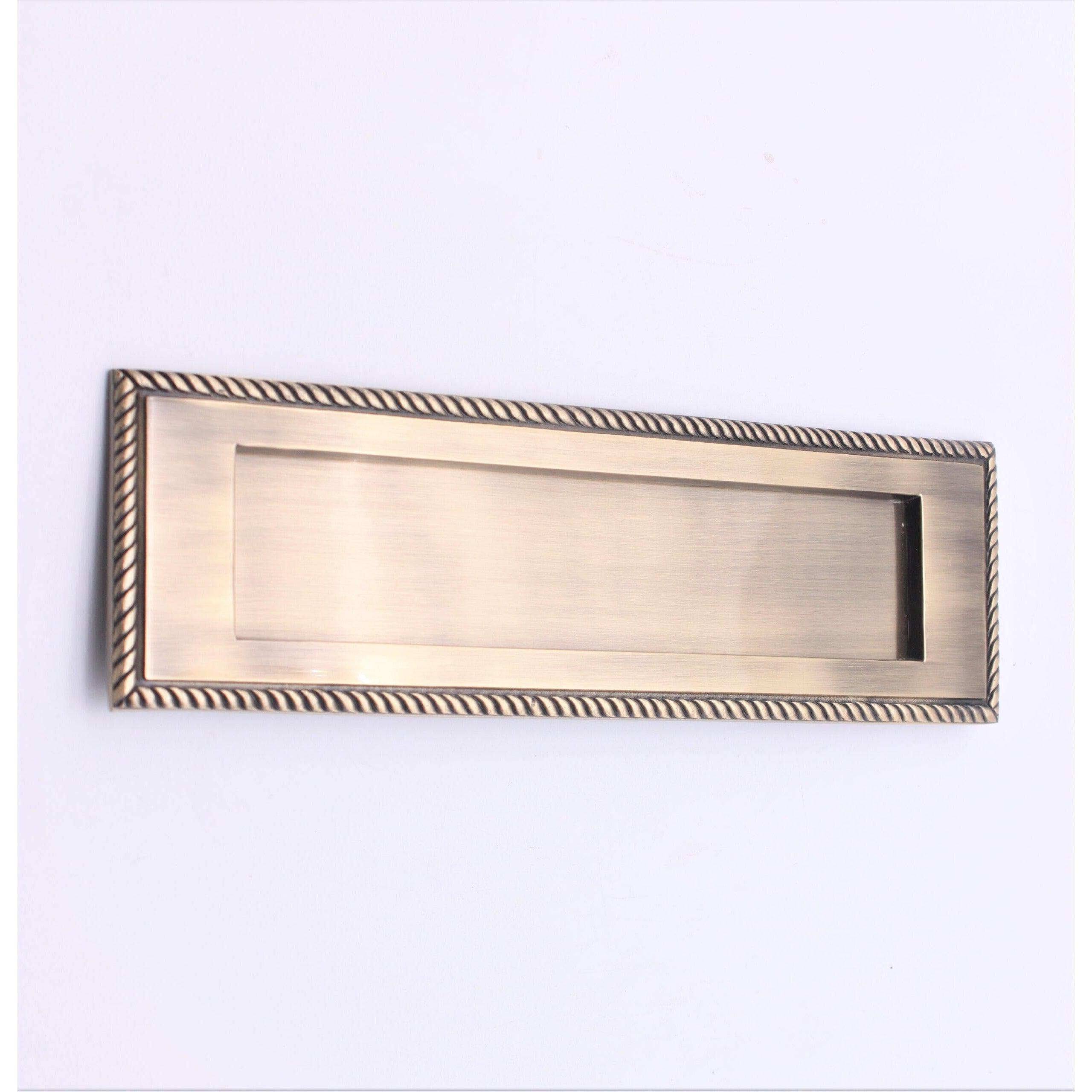 Georgian Letter Plate 250mm Antique Brass-Finger Plates & Letter Plates-Yester Home