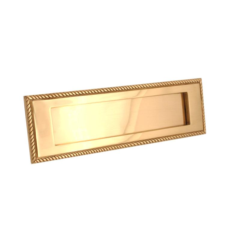Georgian Letter Plate 250mm Polished Brass-Finger Plates & Letter Plates-Yester Home