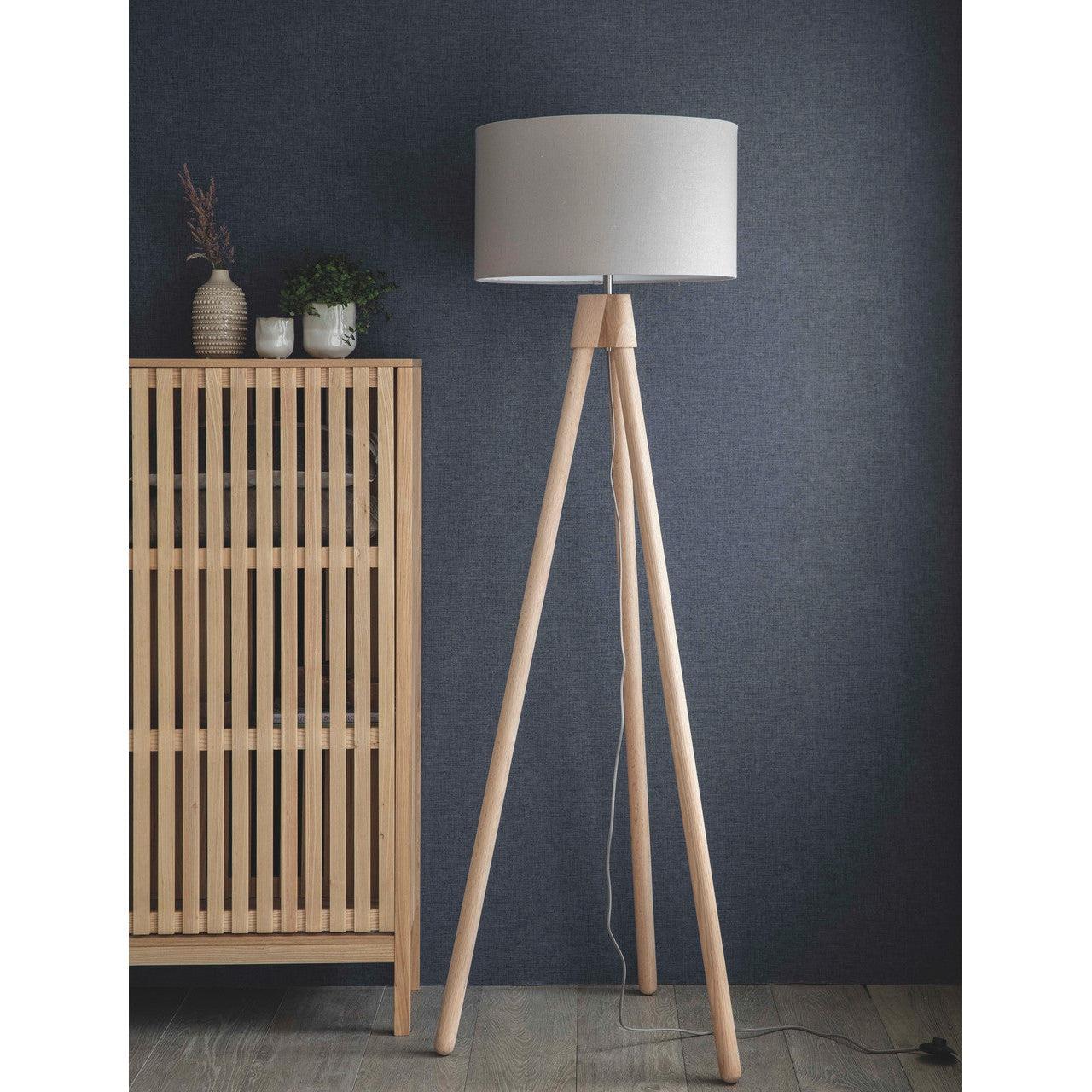 Hambledon Floor Lamp - Oak-Floor Lights-Yester Home