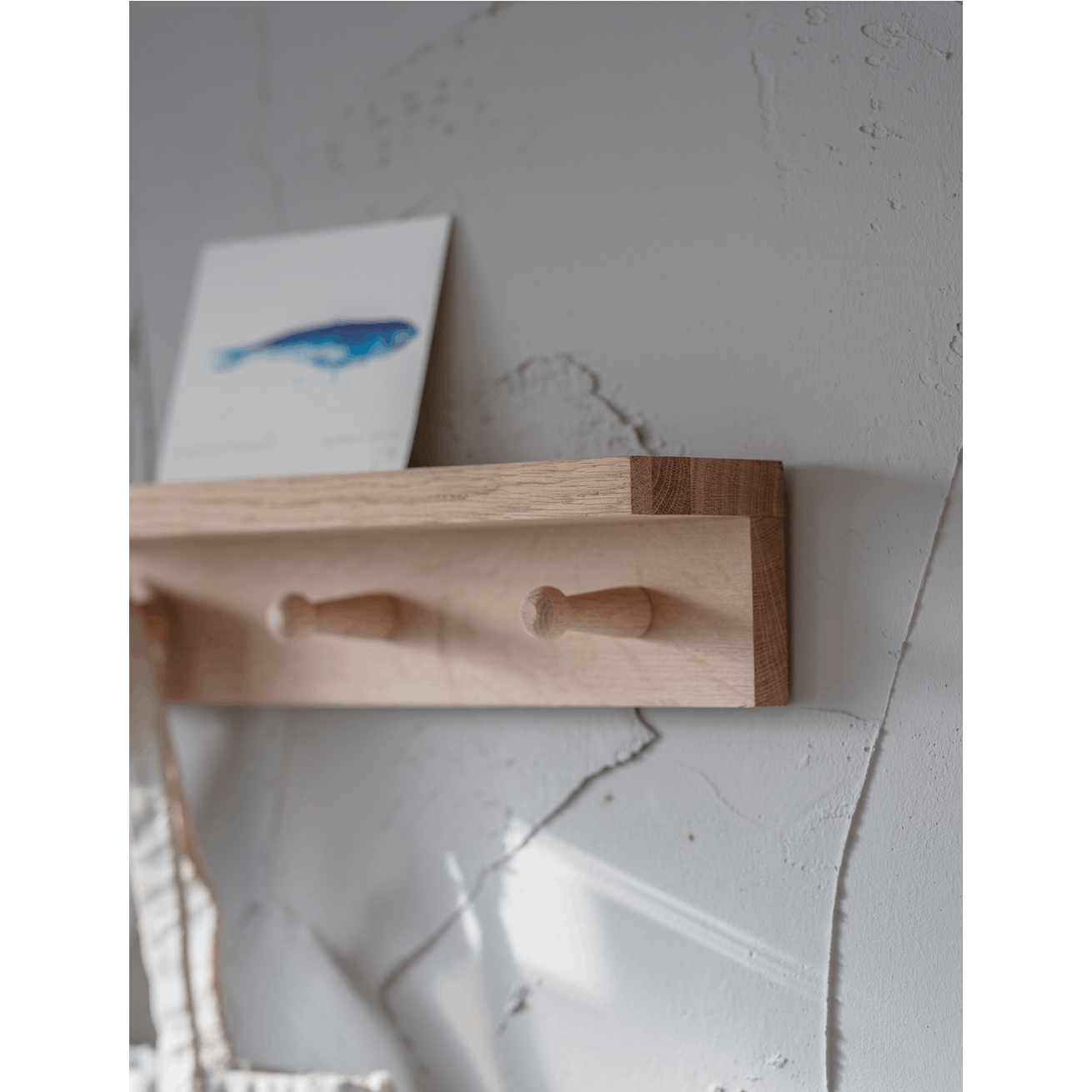 Oak Shaker Peg Rail Shelf-Pegs & Racks-Yester Home