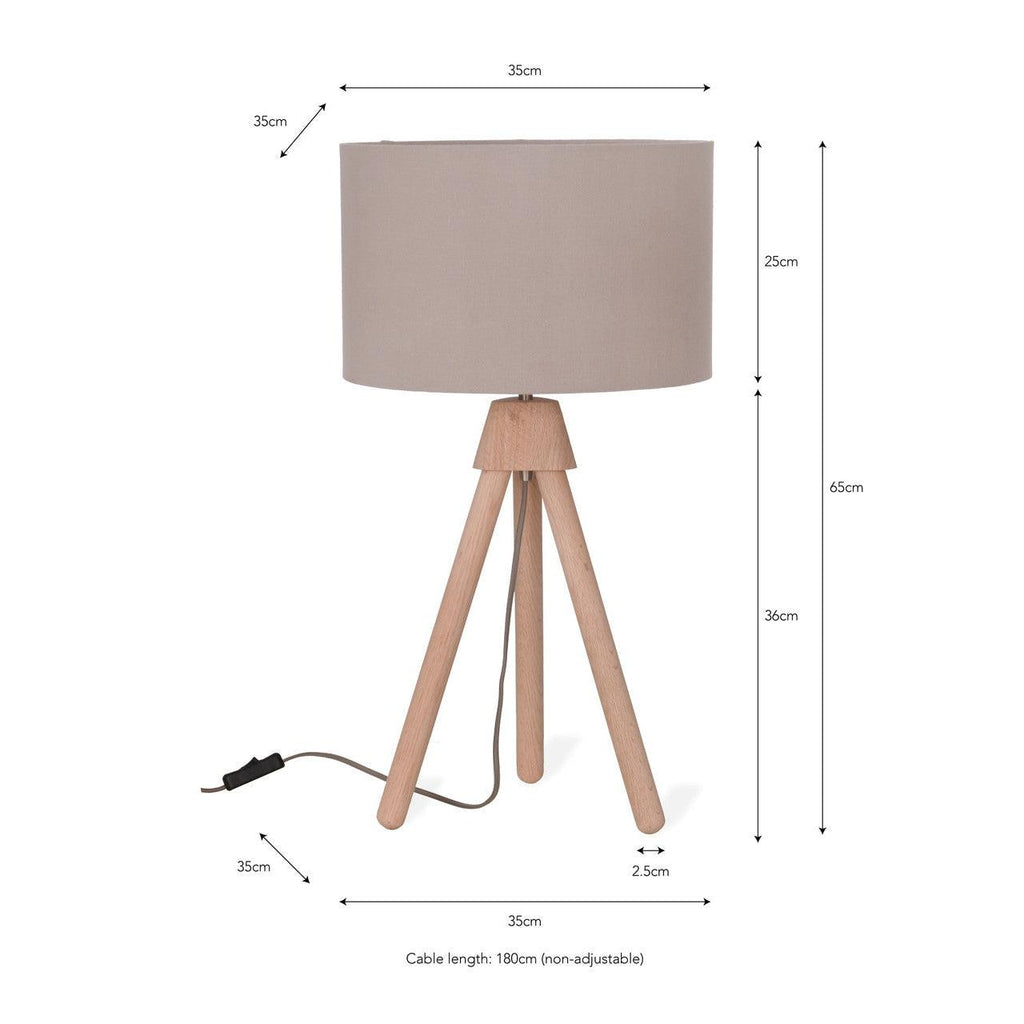 Hambledon Table Lamp - Oak-Table & Desk Lamps-Yester Home