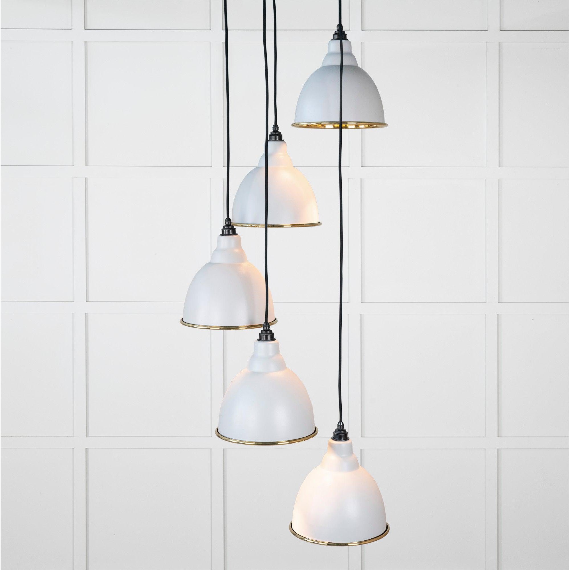 Hammered Brass Brindley Cluster Pendant in Birch | From The Anvil-Cluster Pendants-Yester Home
