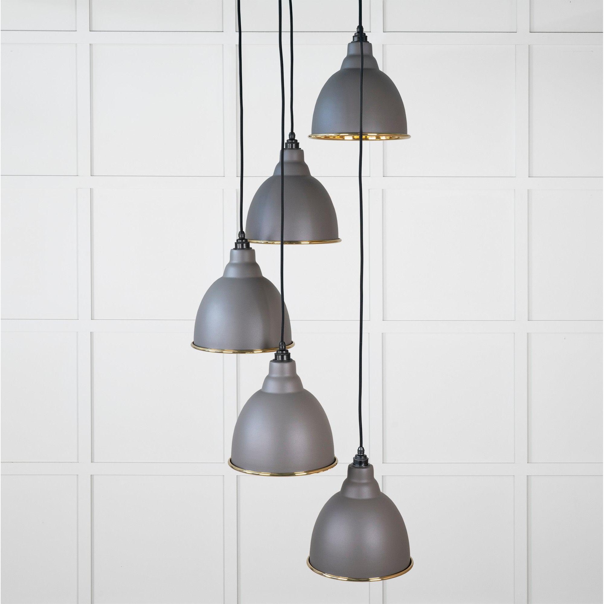 Hammered Brass Brindley Cluster Pendant in Bluff | From The Anvil-Cluster Pendants-Yester Home