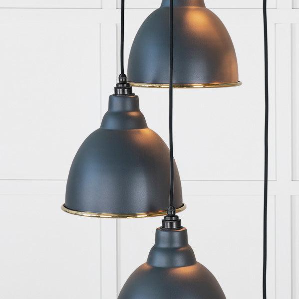 Hammered Brass Brindley Cluster Pendant in Soot | From The Anvil-Cluster Pendants-Yester Home