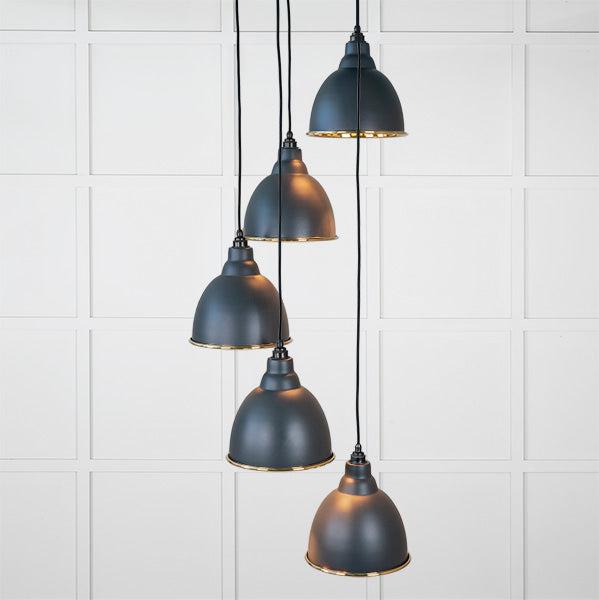 Hammered Brass Brindley Cluster Pendant in Soot | From The Anvil-Cluster Pendants-Yester Home