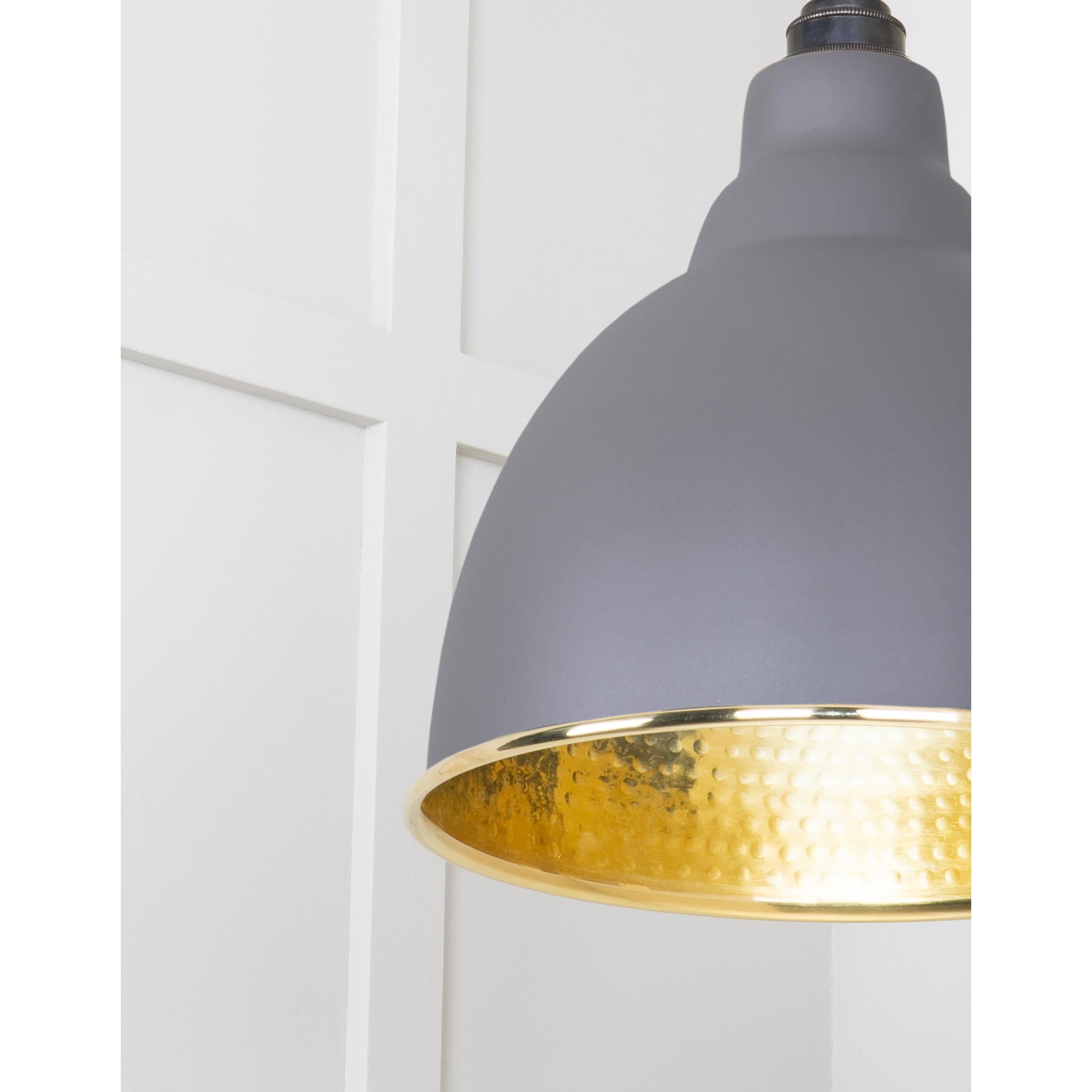 Hammered Brass Brindley Pendant in Bluff | From The Anvil - Brindley - From The Anvil - Yester Home