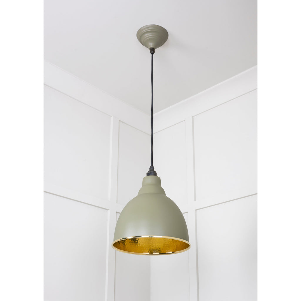 Hammered Brass Brindley Pendant in Tump | From The Anvil-Brindley-Yester Home