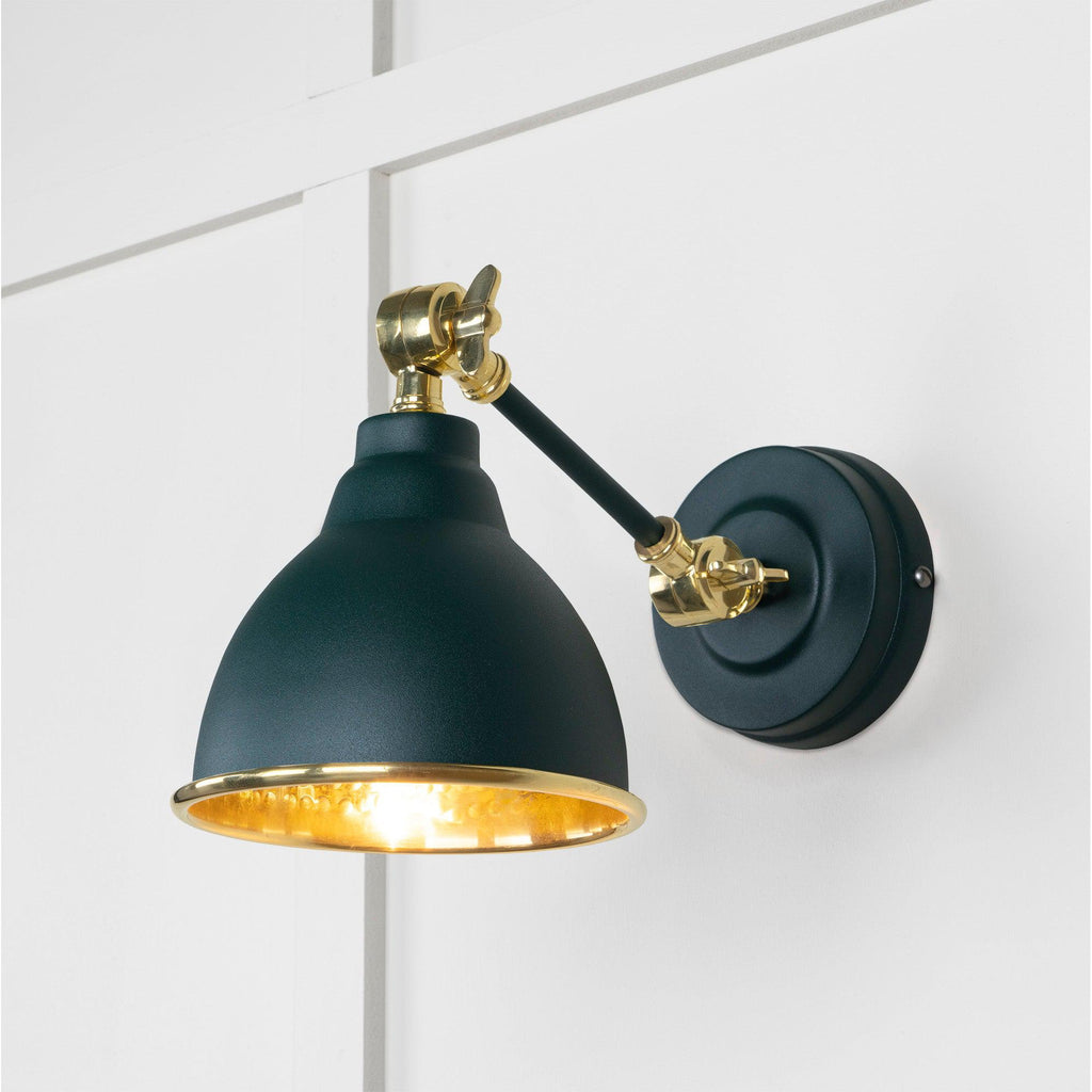 Hammered Brass Brindley Wall Light in Dingle | From The Anvil-Wall Lights-Yester Home