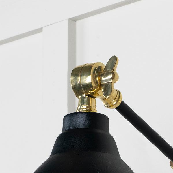 Hammered Brass Brindley Wall Light in Elan Black | From The Anvil-Wall Lights-Yester Home