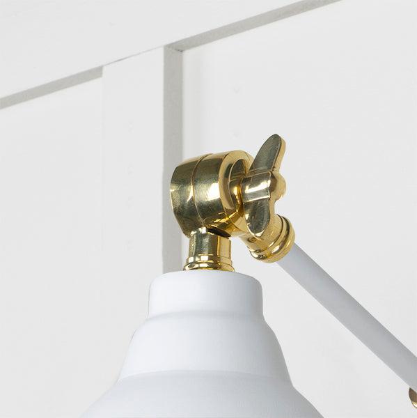 Hammered Brass Brindley Wall Light in Flock | From The Anvil-Wall Lights-Yester Home
