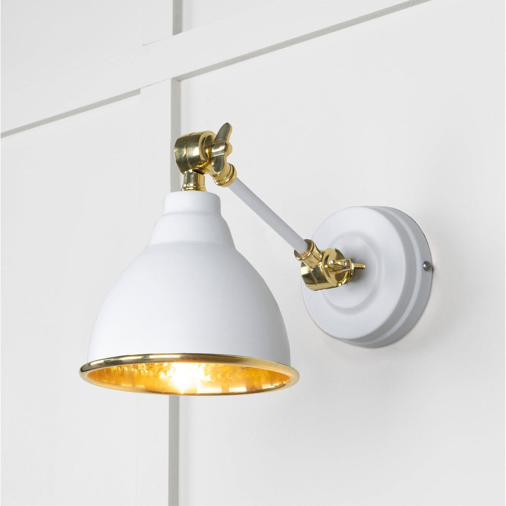 Hammered Brass Brindley Wall Light in Flock | From The Anvil-Wall Lights-Yester Home