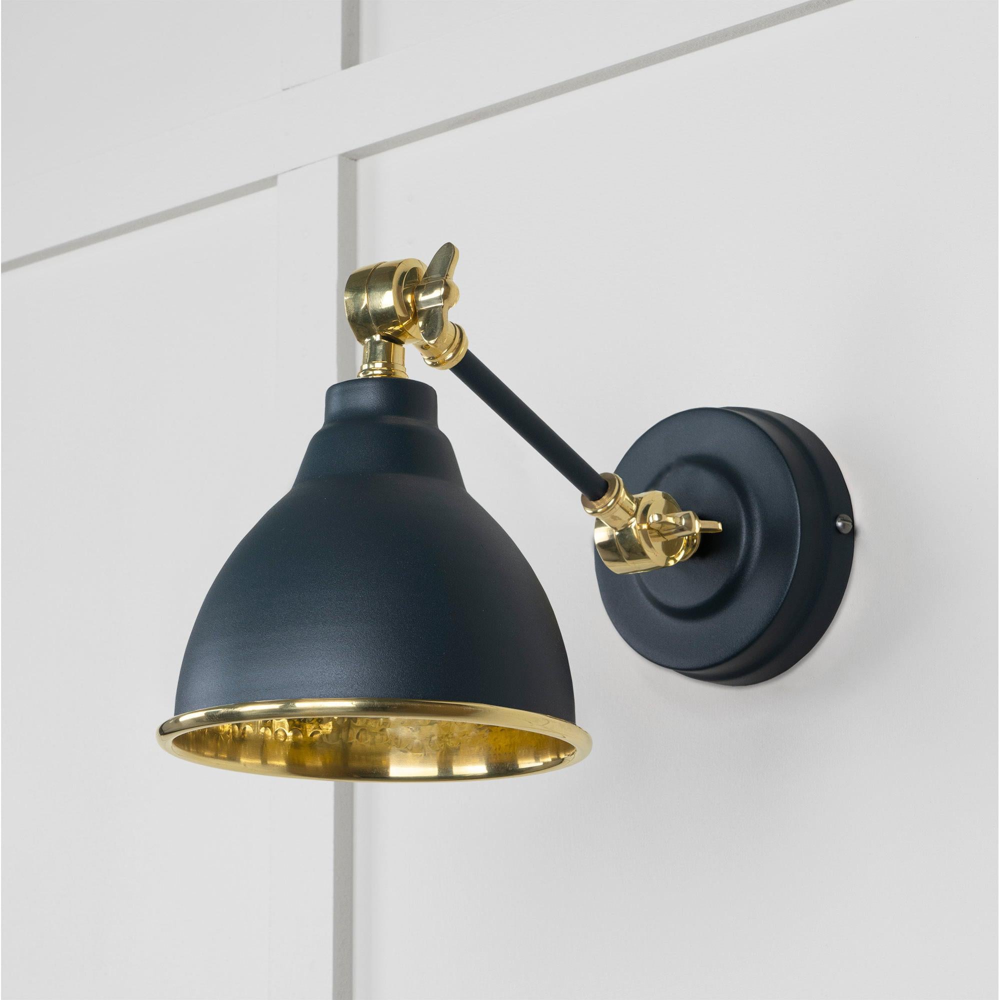 Hammered Brass Brindley Wall Light in Soot | From The Anvil - Wall Lights - From The Anvil - Yester Home