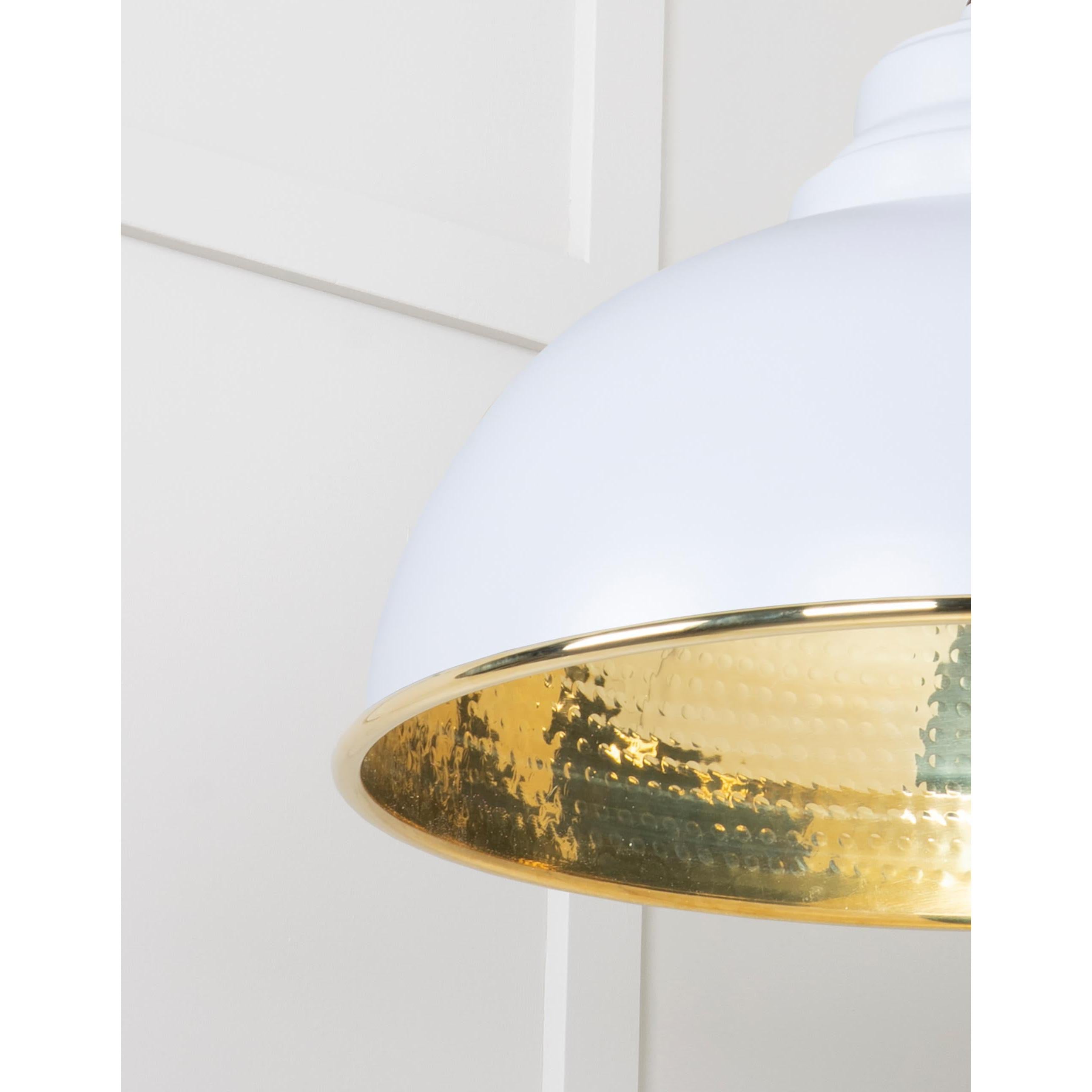 Hammered Brass Harborne Pendant in Birch | From The Anvil - Harborne - From The Anvil - Yester Home