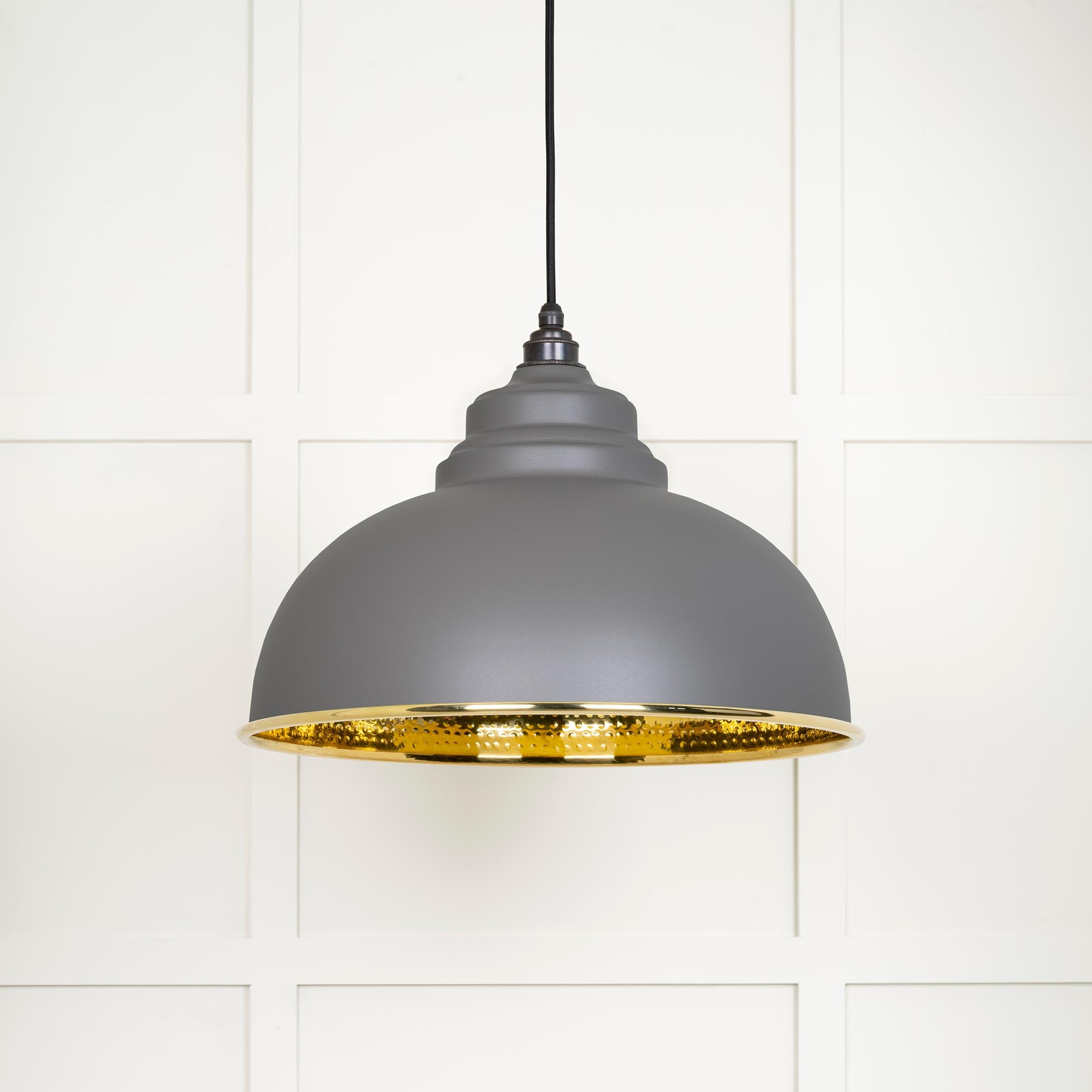 Hammered Brass Harborne Pendant in Bluff | From The Anvil - Harborne - From The Anvil - Yester Home