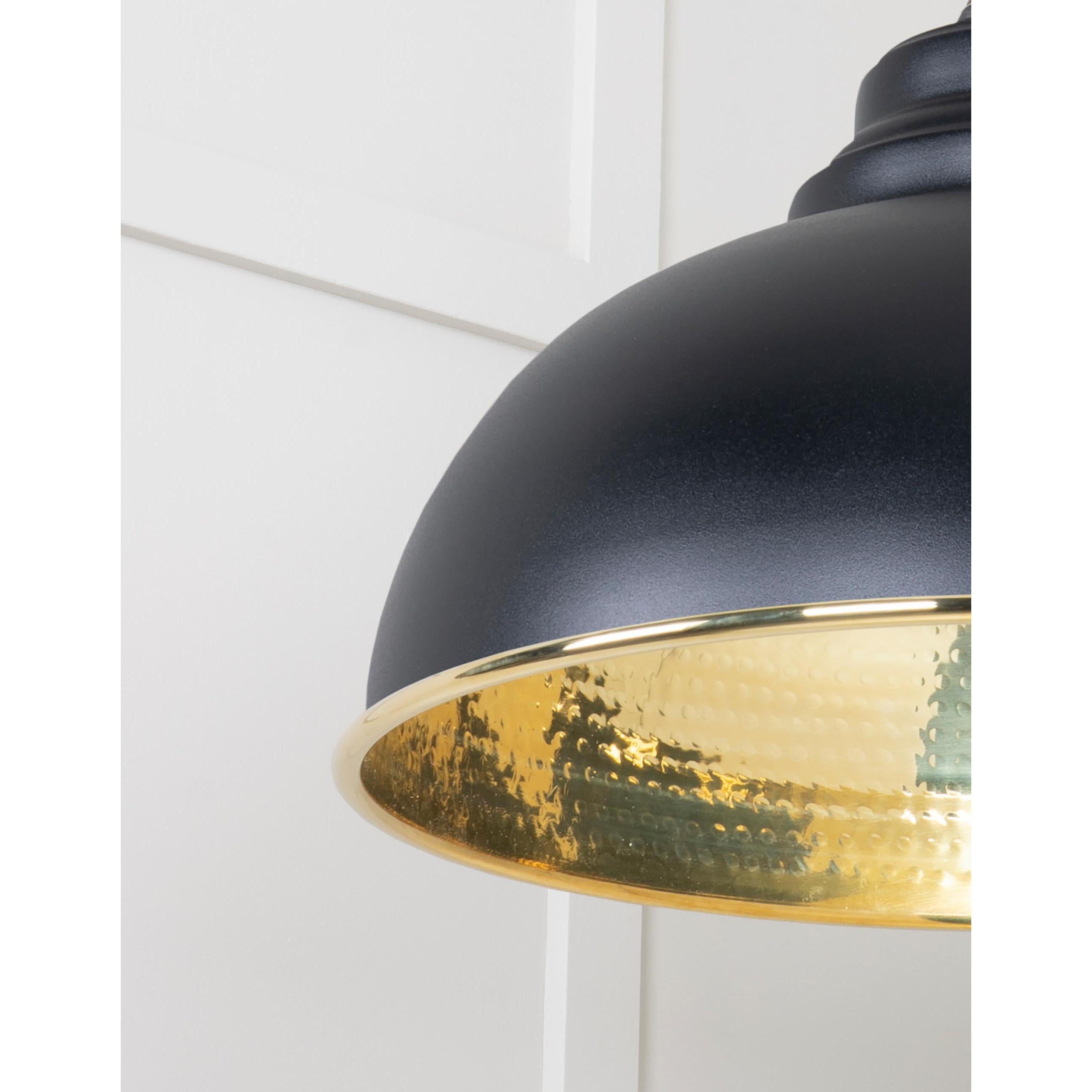 Hammered Brass Harborne Pendant in Elan Black | From The Anvil - Harborne - From The Anvil - Yester Home