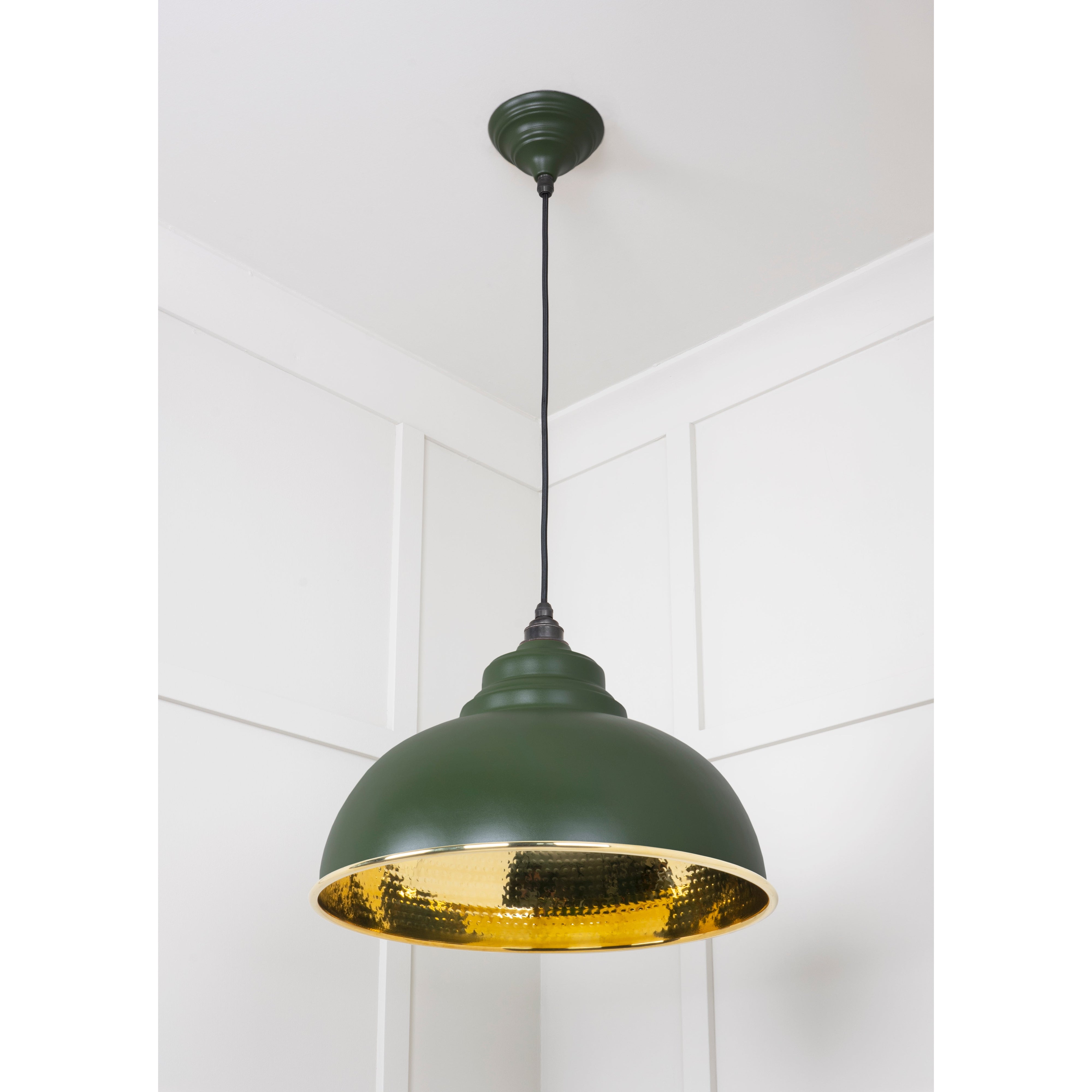 Hammered Brass Harborne Pendant in Heath | From The Anvil-Harborne-Yester Home